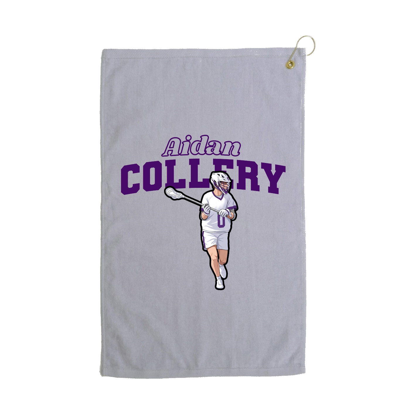 Golf Towel — Name Arch in Grey