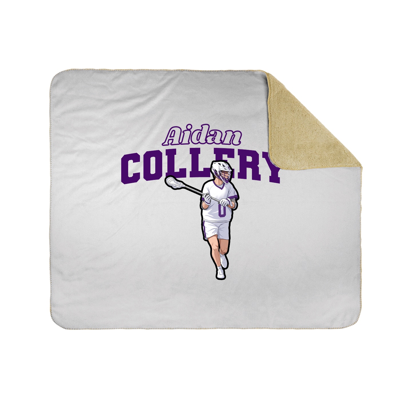 Throw Blanket — Name Arch in White