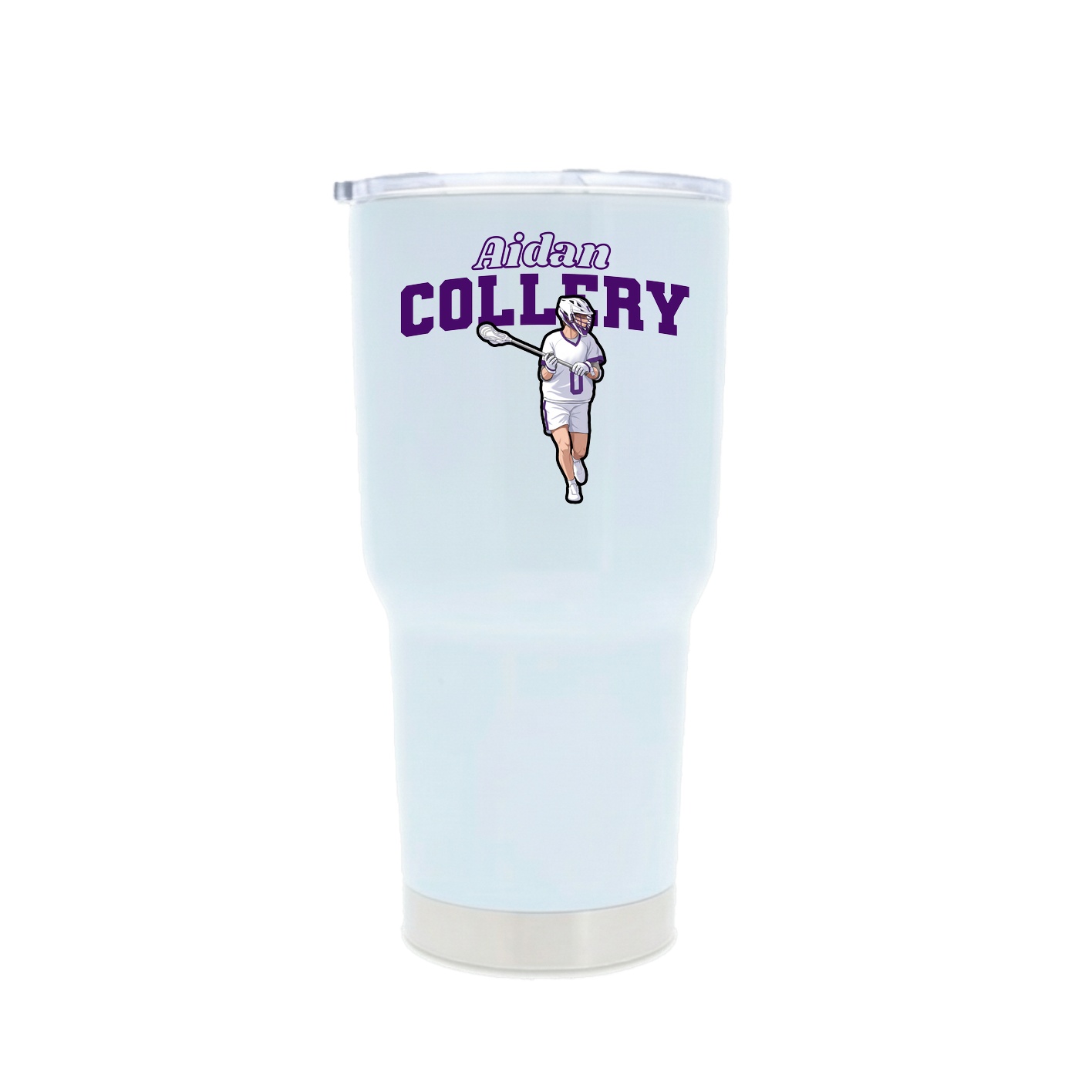 30oz Stainless Steel Tumbler — Name Arch in White