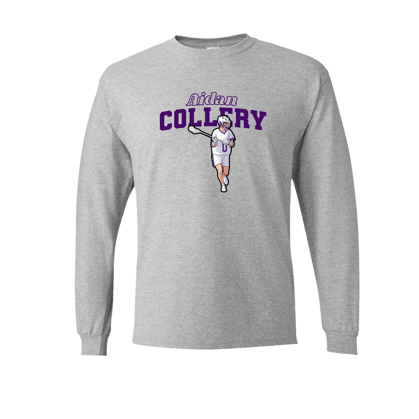 Long Sleeve Tee — Name Arch in Grey