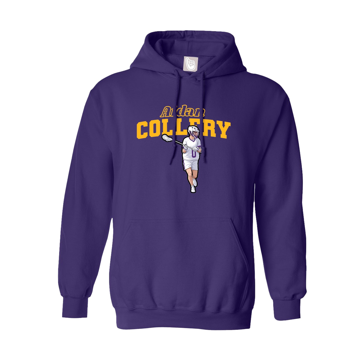 Youth Hoodie — Name Arch in Purple