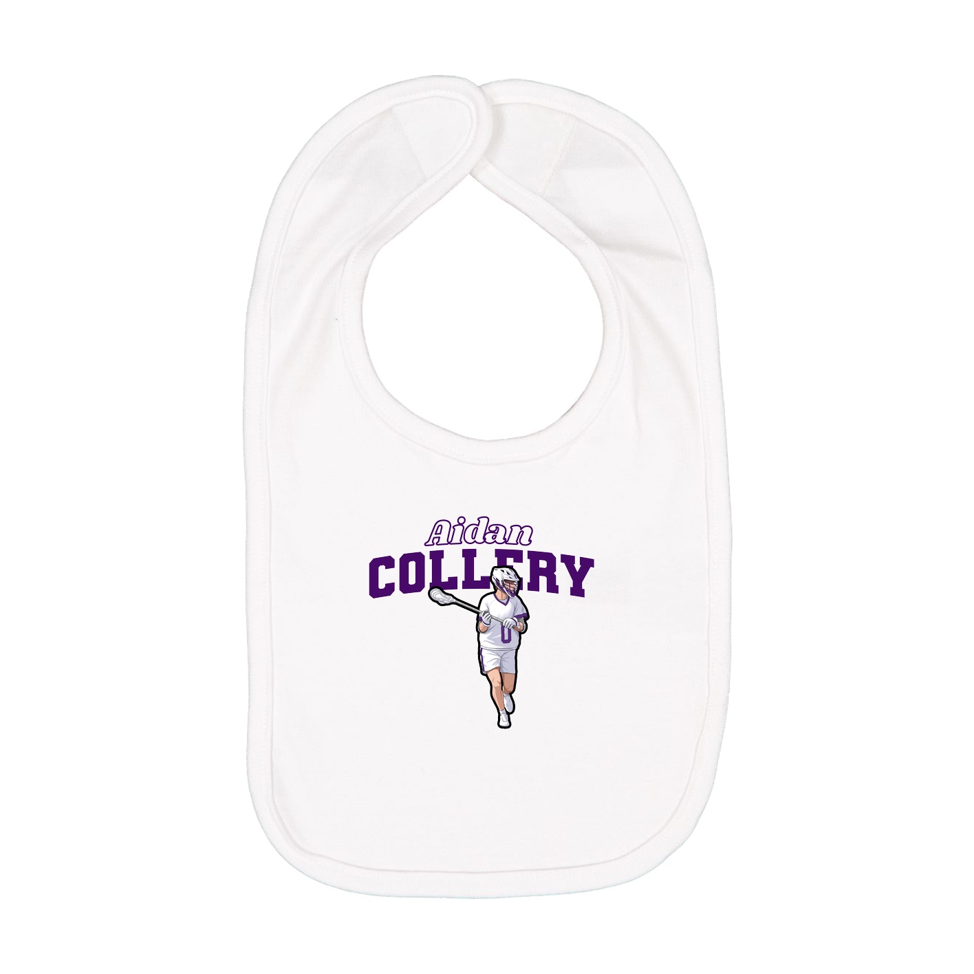 Infant Bib — Name Arch in White