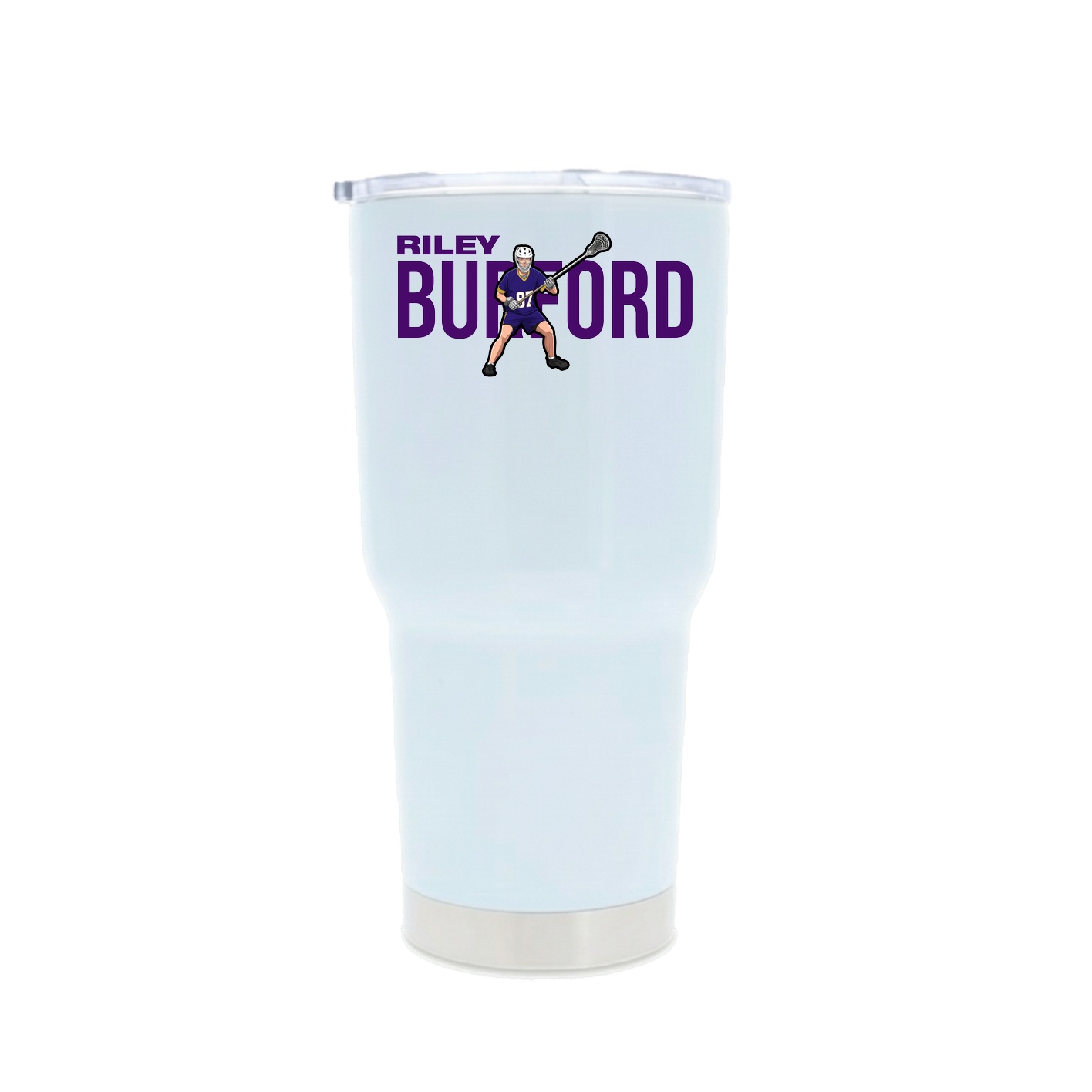 30oz Stainless Steel Tumbler — Player Name in White