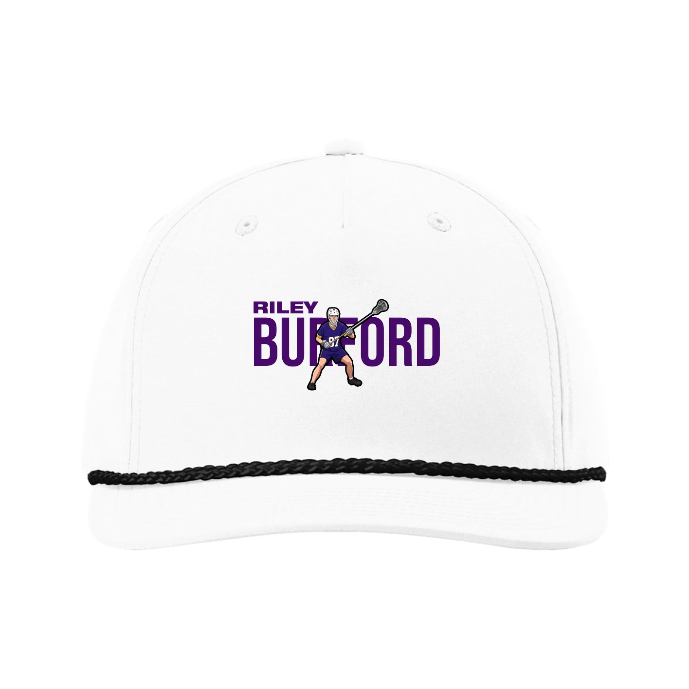 Five-Panel Classic Rope Cap — Player Name in White