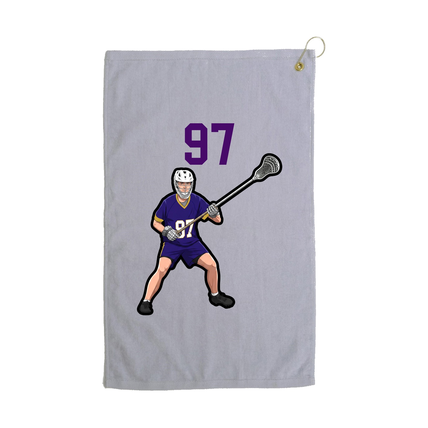 Golf Towel — Number Top in Grey