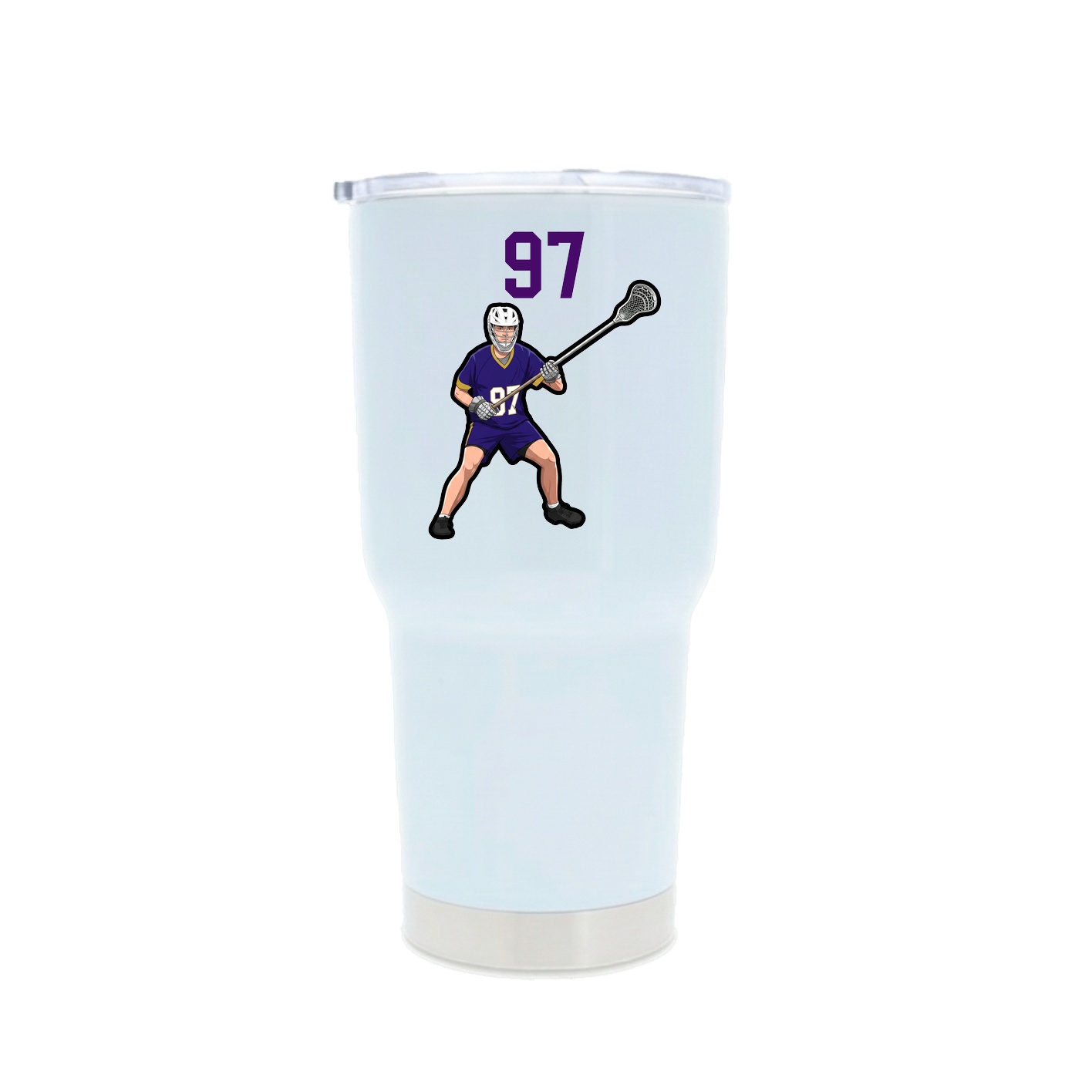30oz Stainless Steel Tumbler — Number Top in White