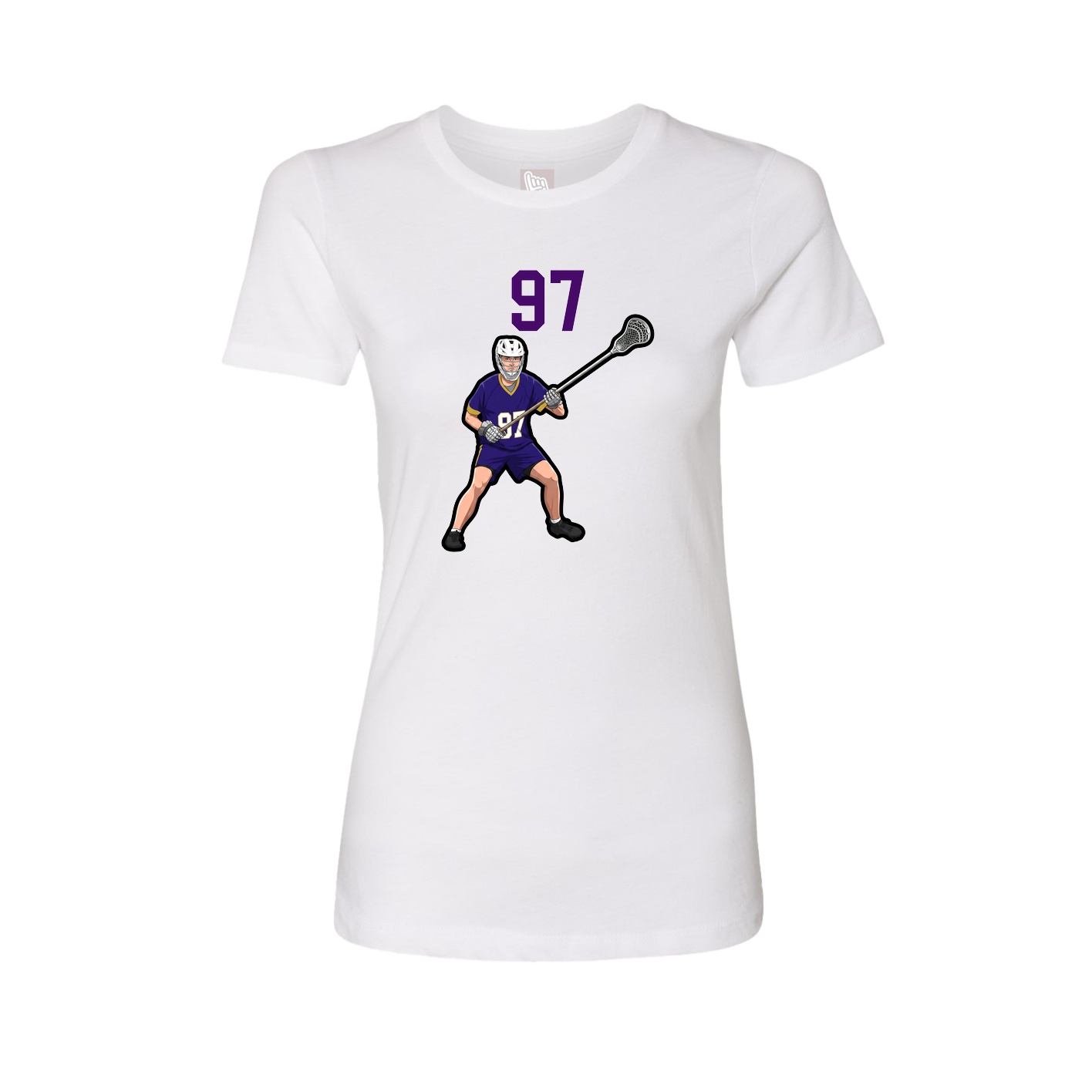 Fitted Women's Tee — Number Top in White