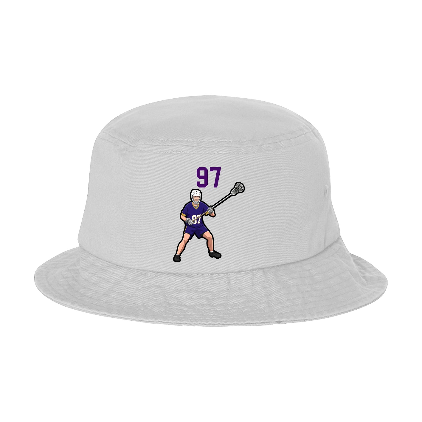 Bucket Cap — Number Top in White