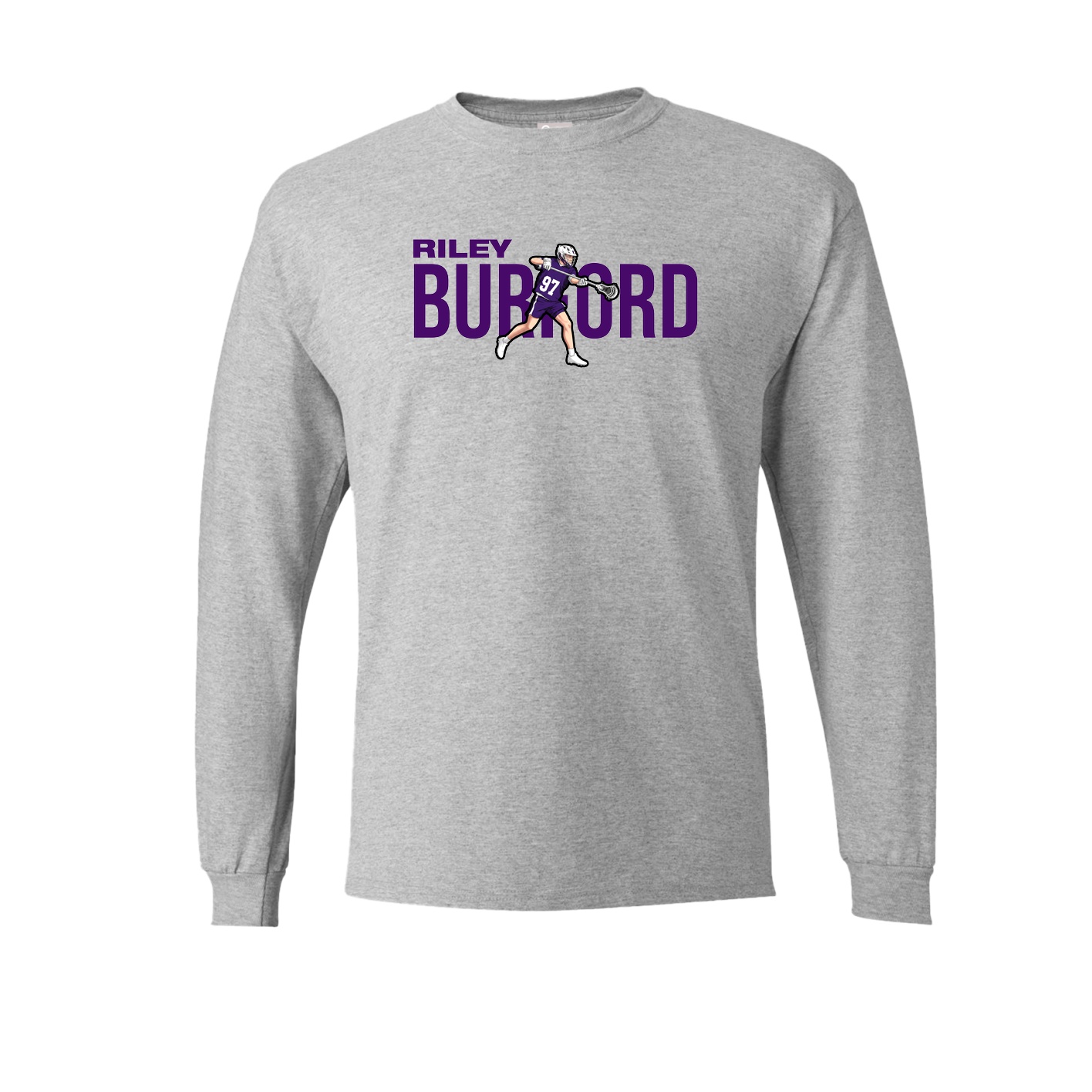 Long Sleeve Tee — Player Name in Grey