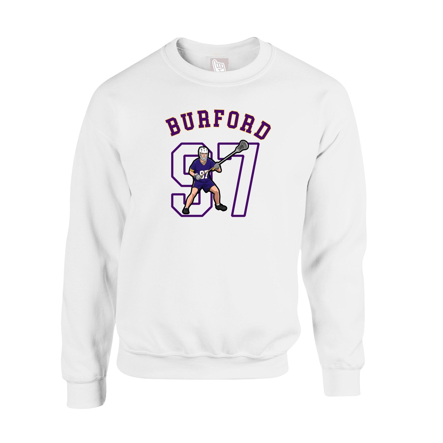 Fleece Crew — Shirsey Arch in White