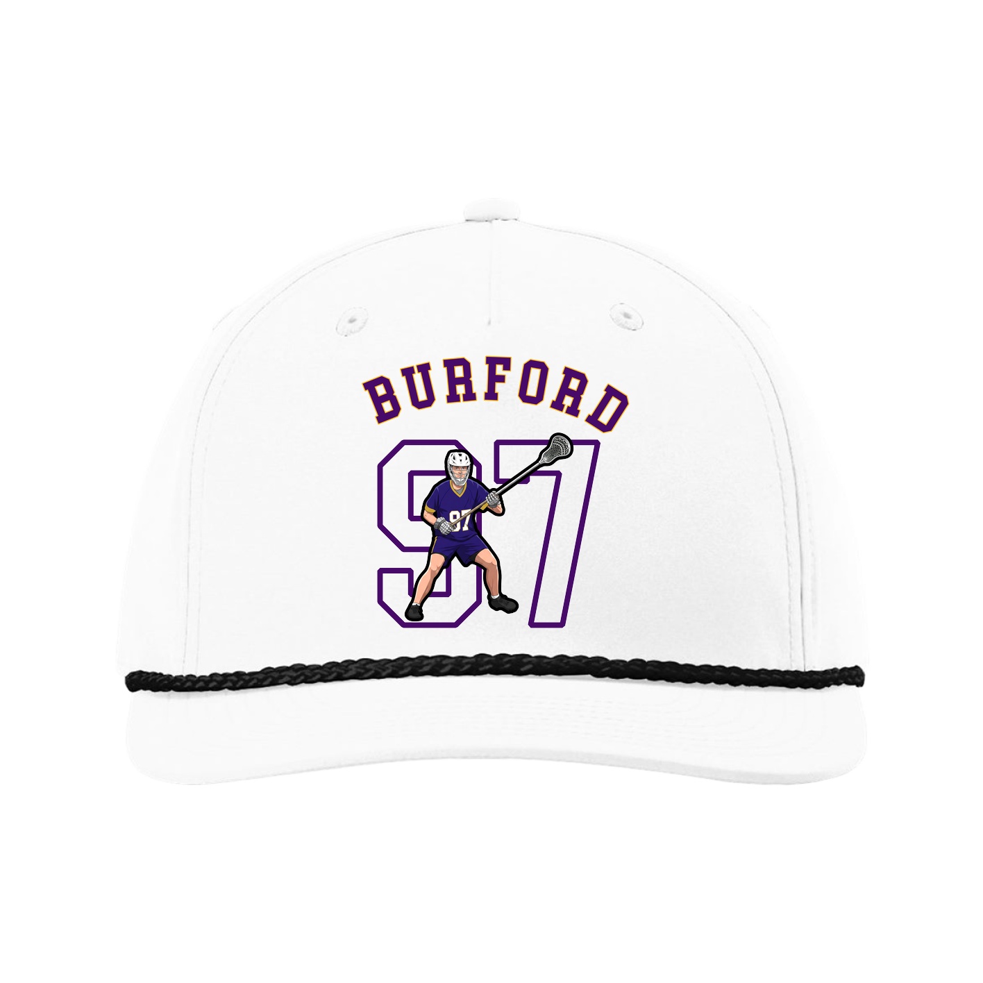Five-Panel Classic Rope Cap — Shirsey Arch in White