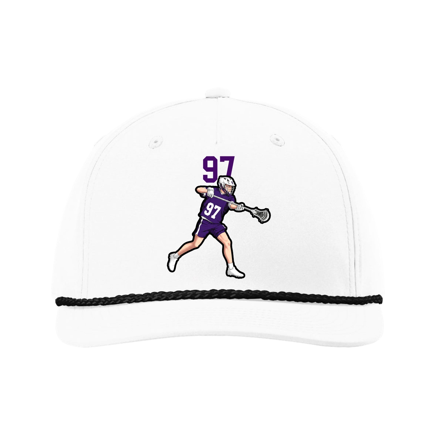 Five-Panel Classic Rope Cap — Number Top in White