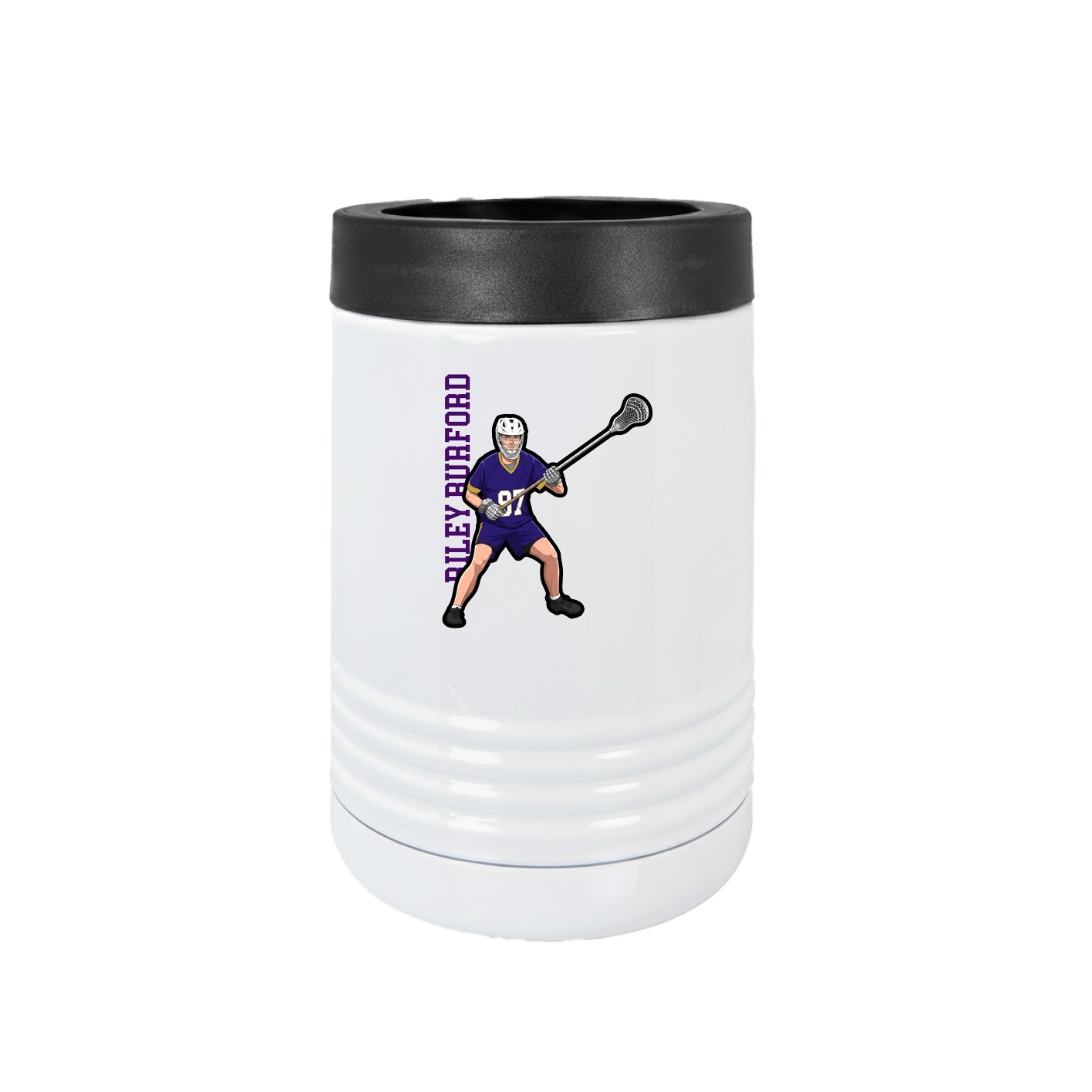 Beverage Holder — Name Vertical in White