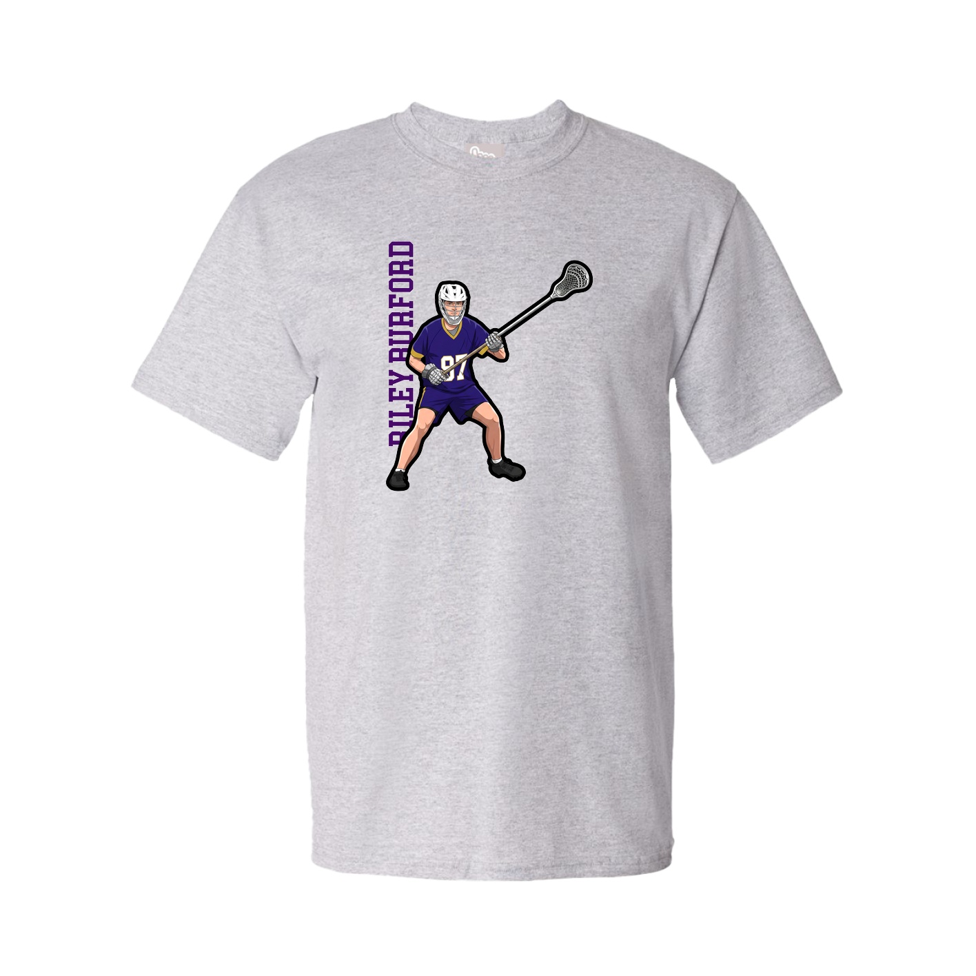 Tee — Name Vertical in Grey