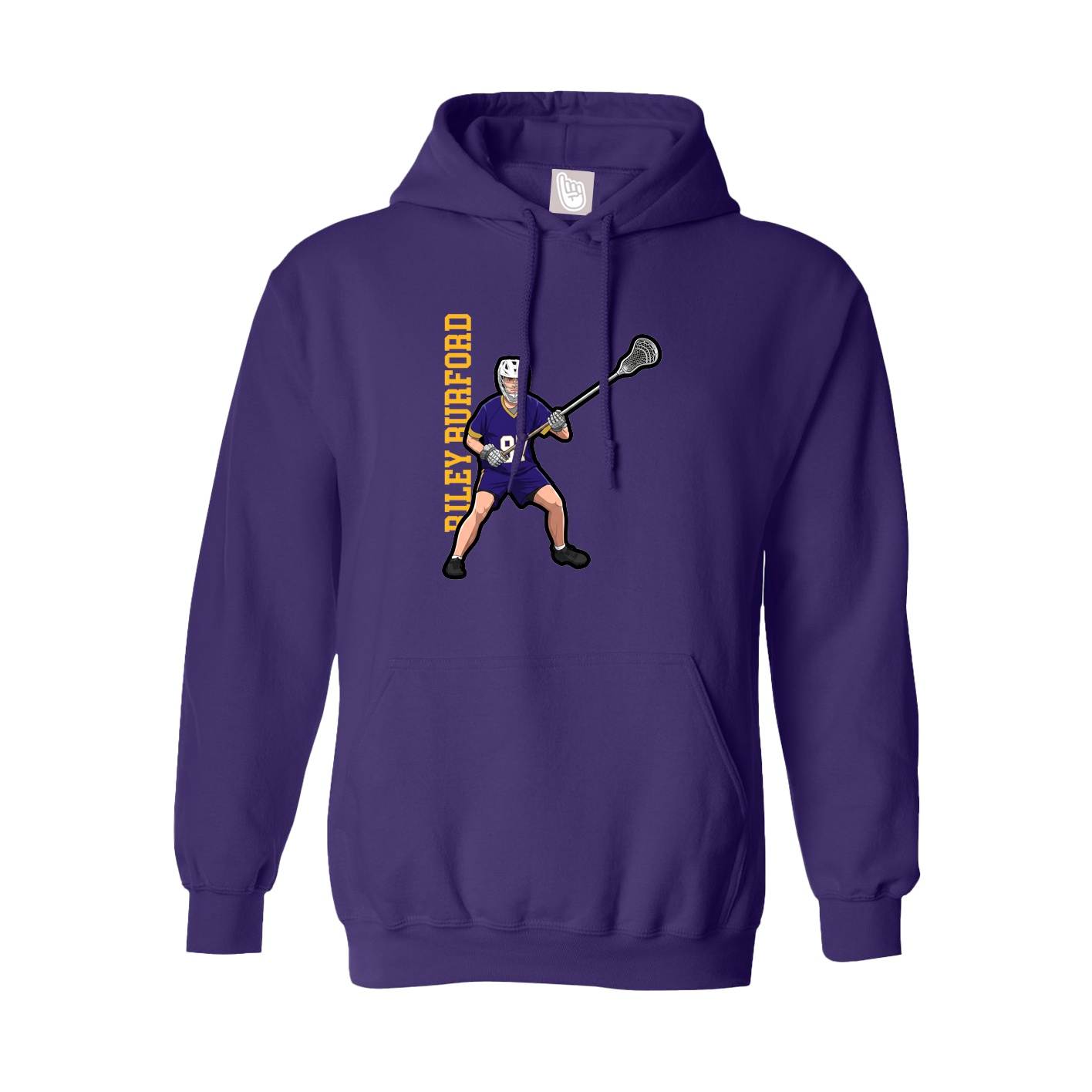 Hoodie — Name Vertical in Purple