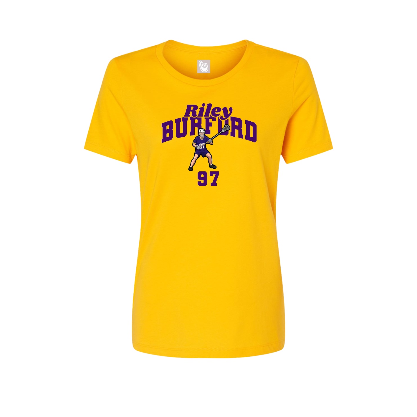 Fitted Women's Tee — Signature Arch in Gold