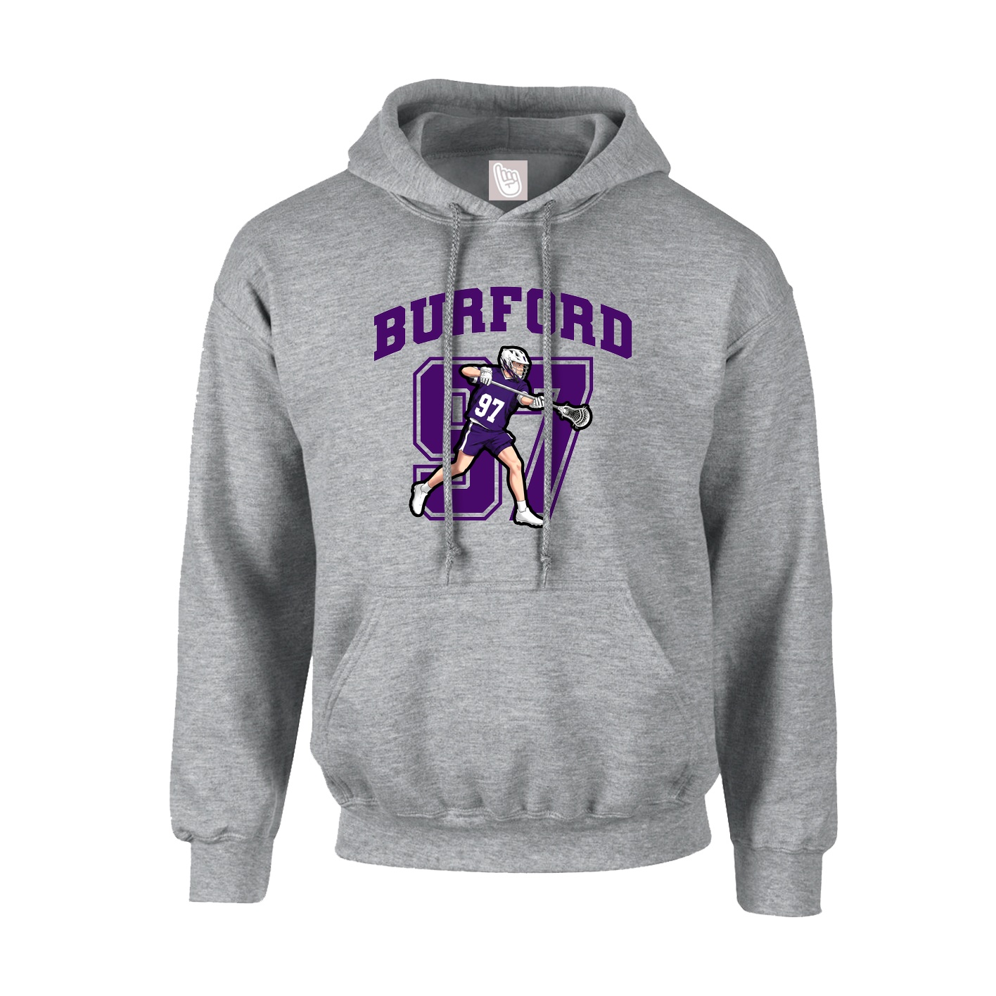 Youth Hoodie — Number in Grey
