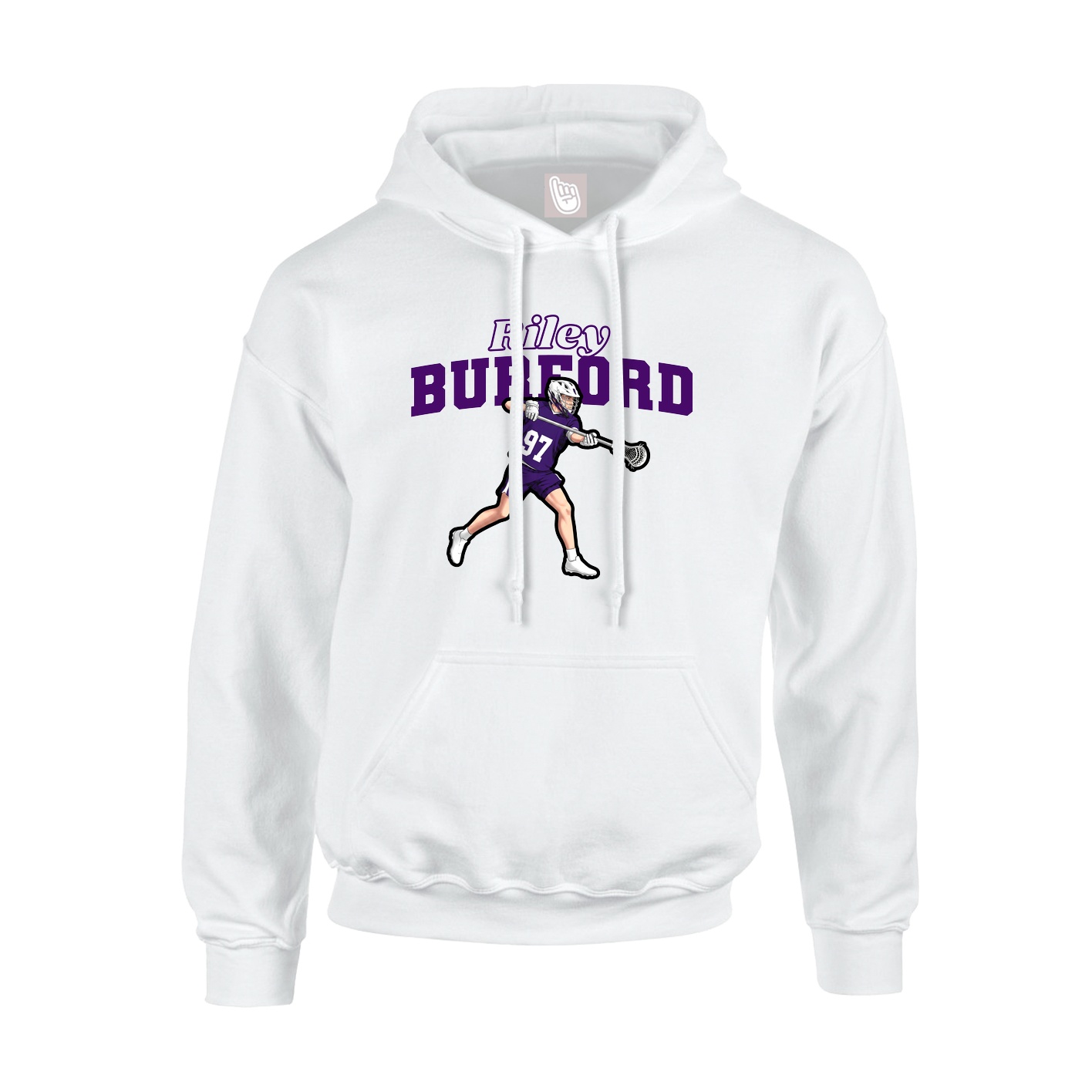 Hoodie — Name Arch in White