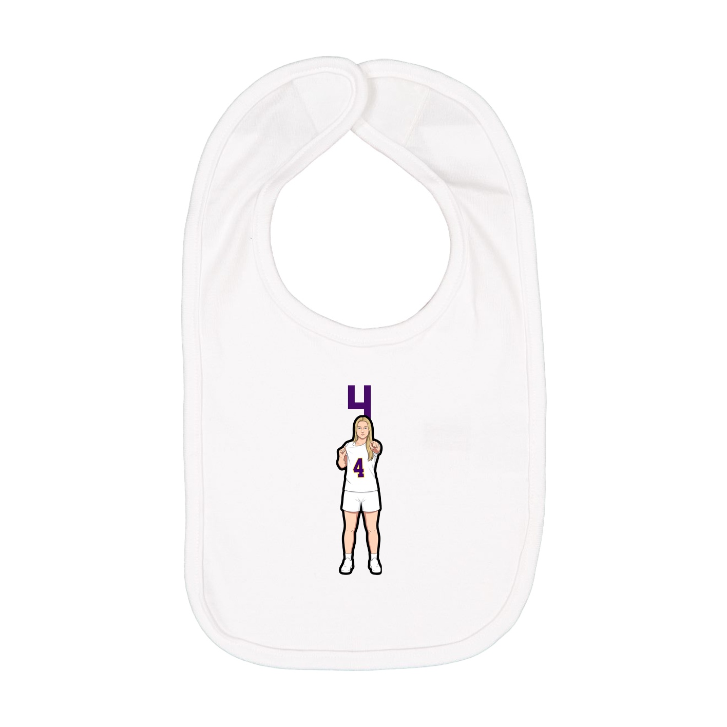 Infant Bib — Number Top in White