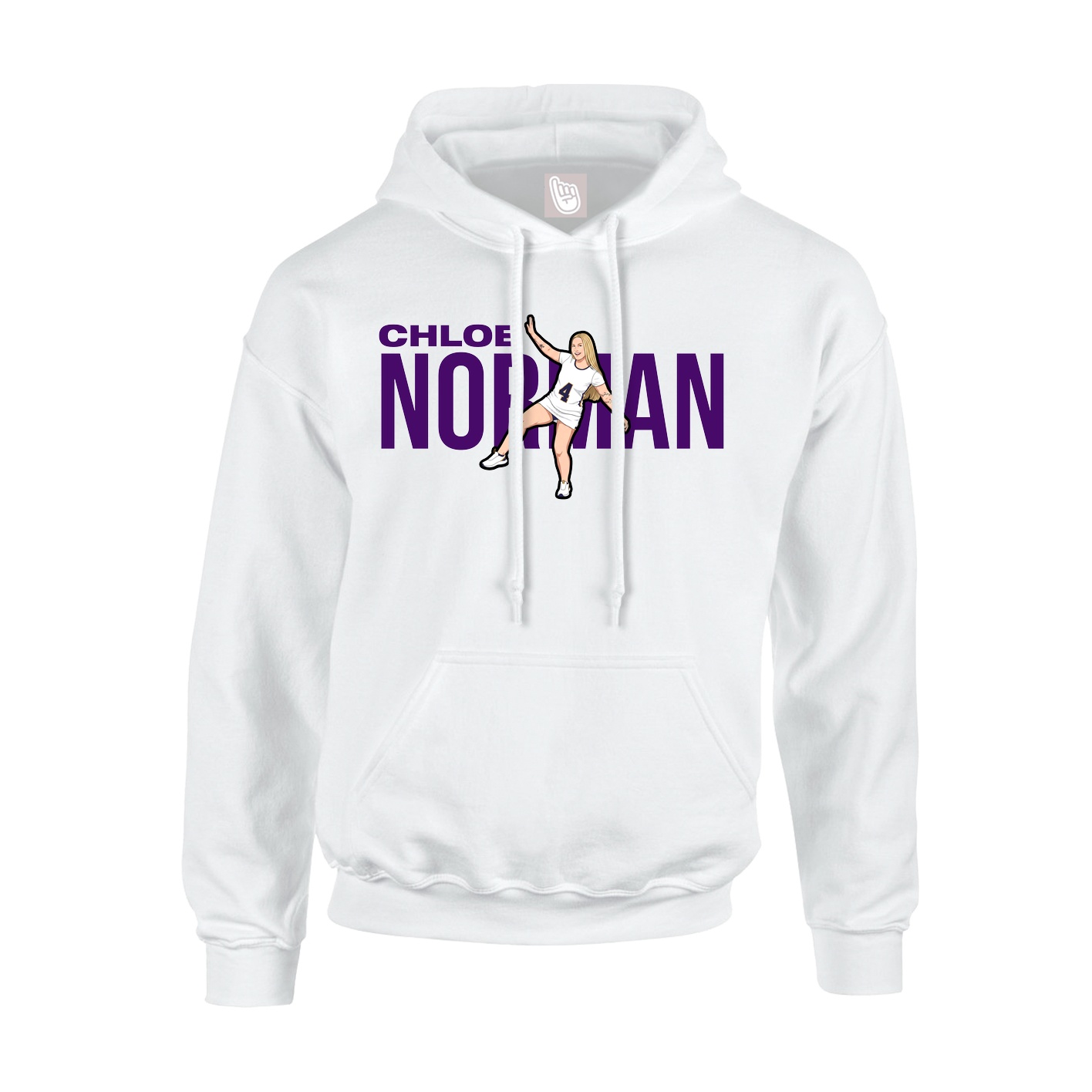 Youth Hoodie — Player Name in White