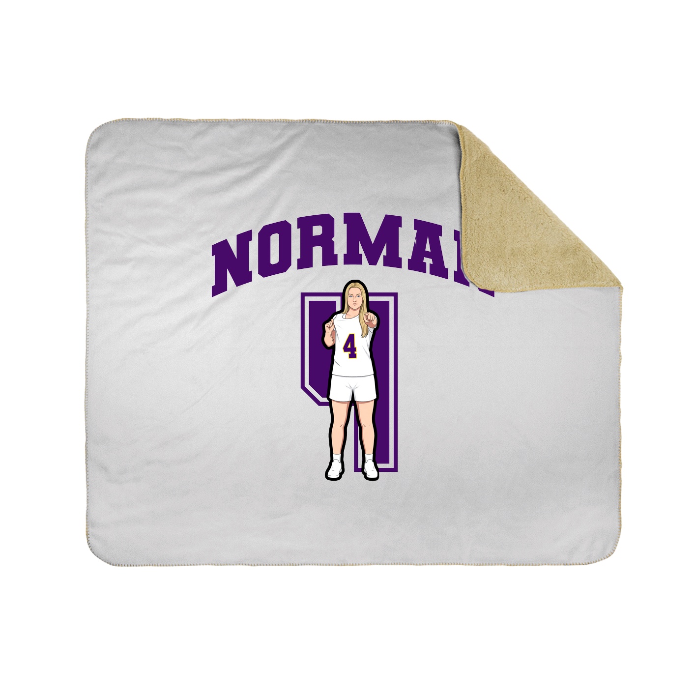 Throw Blanket — Number in White