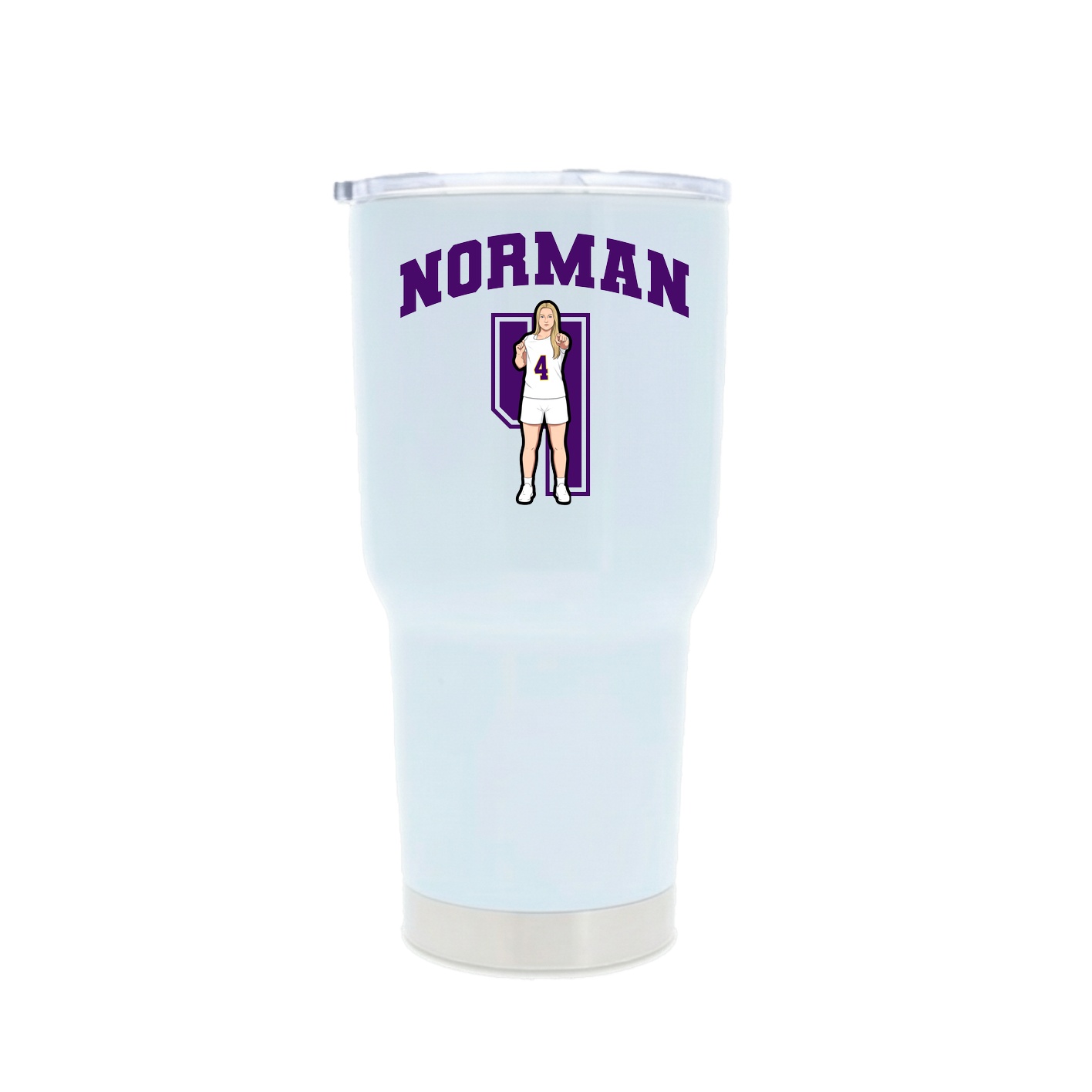 30oz Stainless Steel Tumbler — Number in White