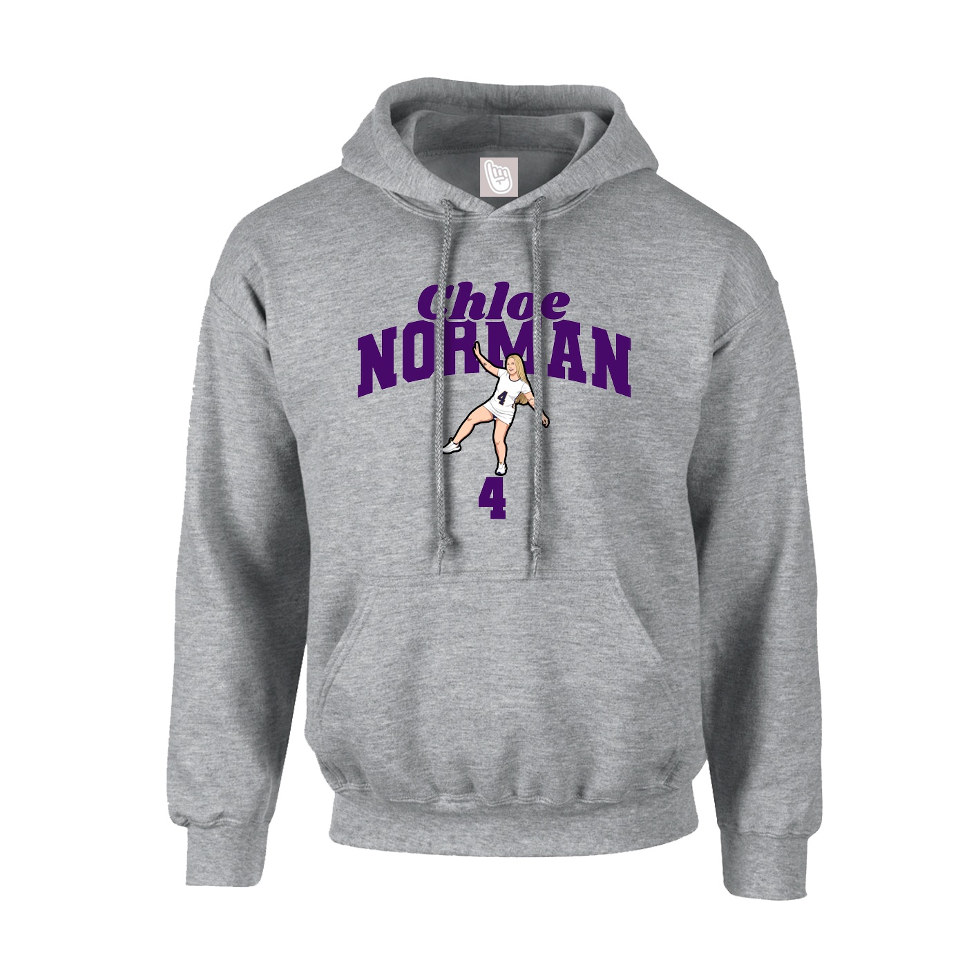 Youth Hoodie — Signature Arch in Grey