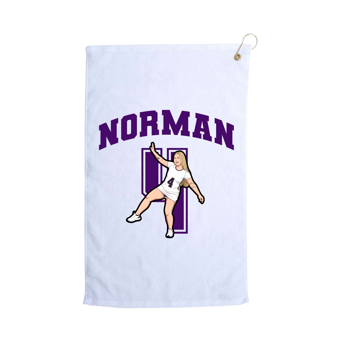 Golf Towel — Number in White