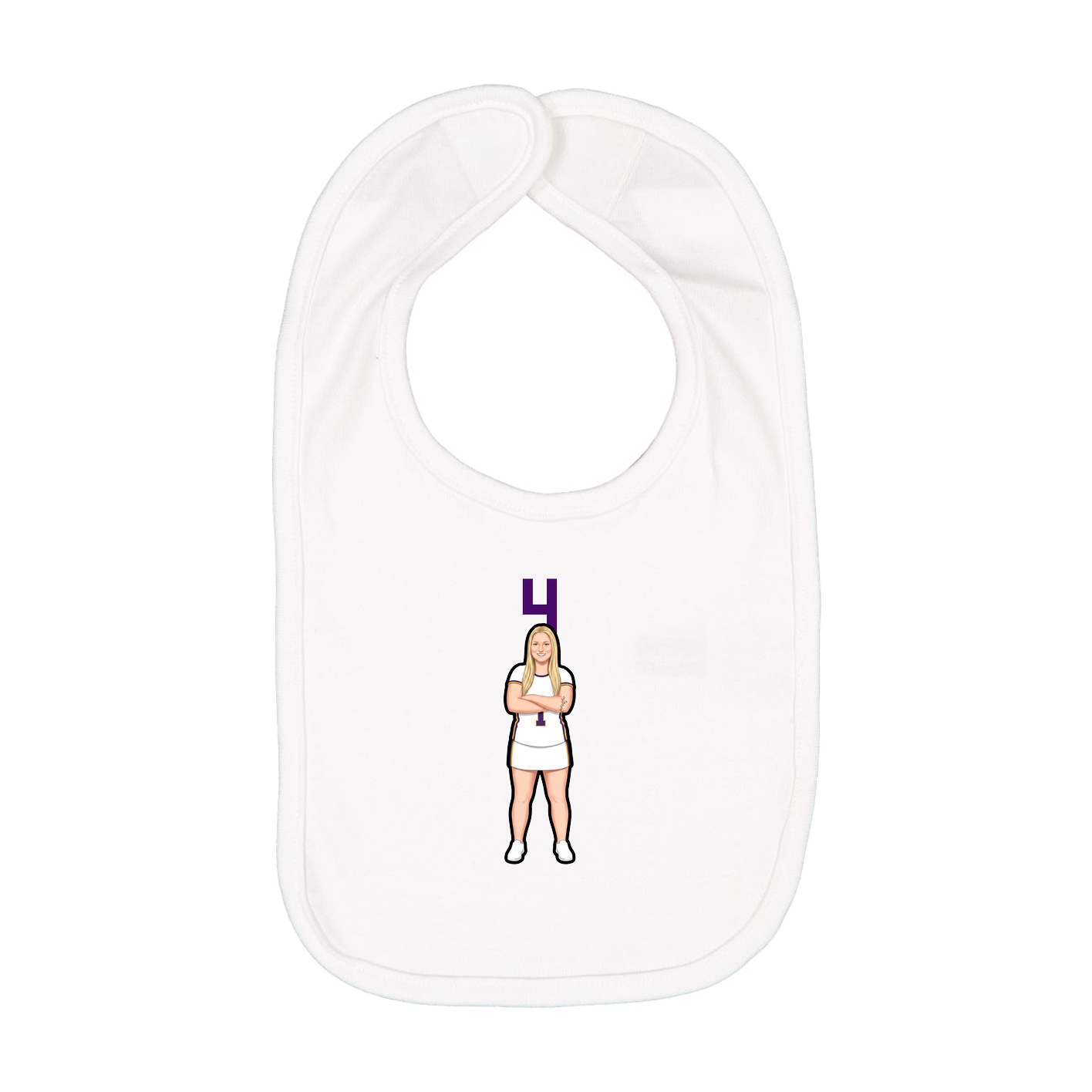 Infant Bib — Number Top in White
