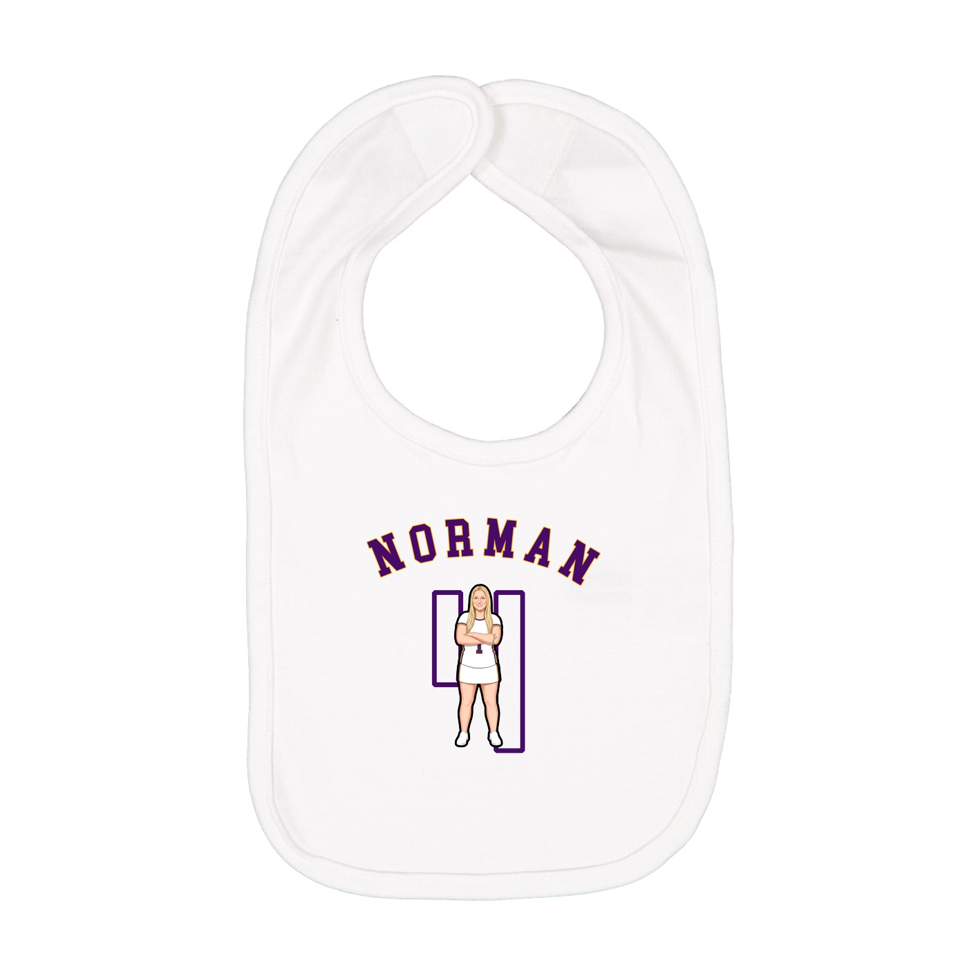 Infant Bib — Shirsey Arch in White