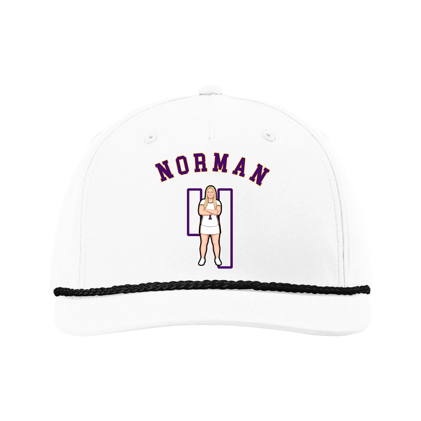 Five-Panel Classic Rope Cap — Shirsey Arch in White