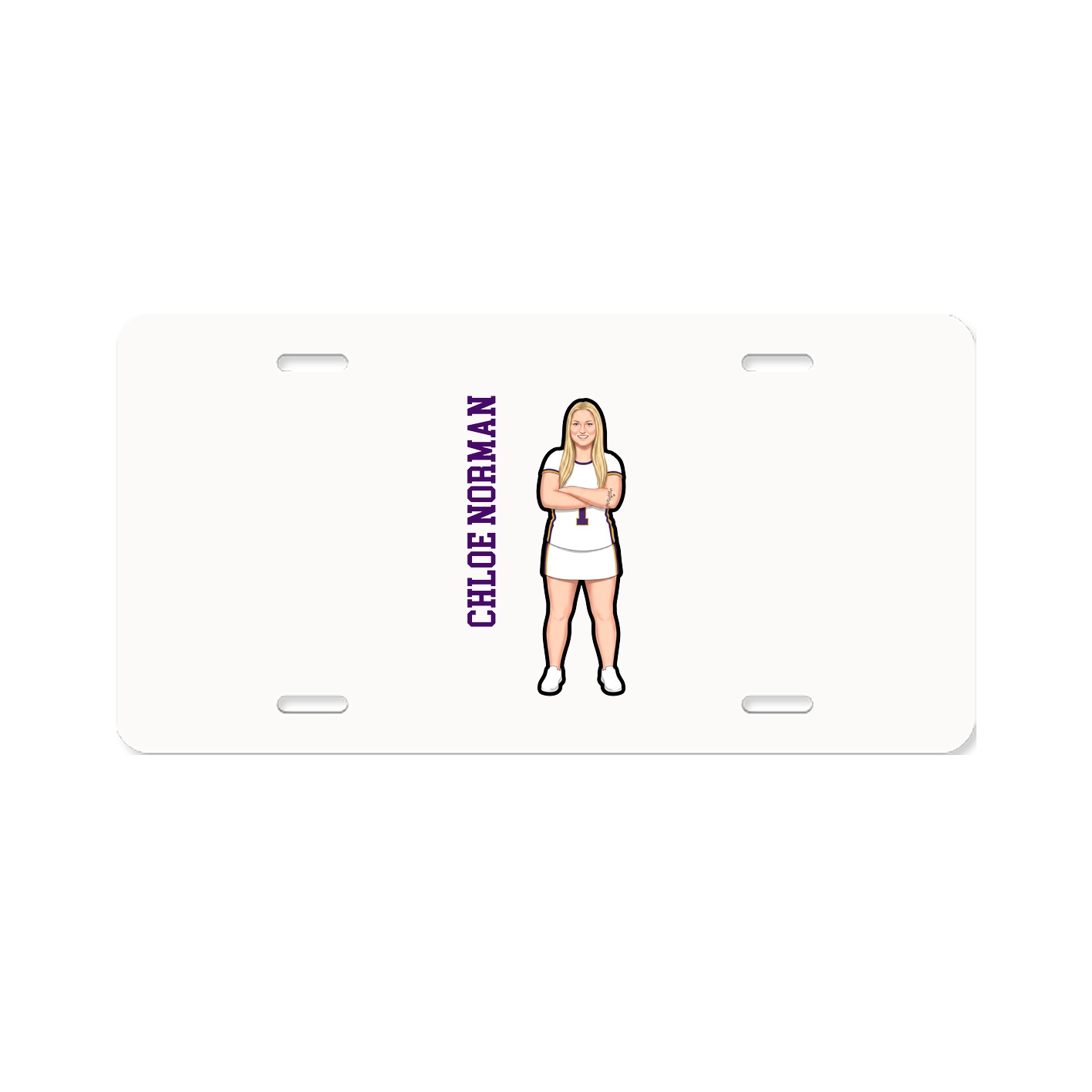 License Plate — Name Vertical in Classic