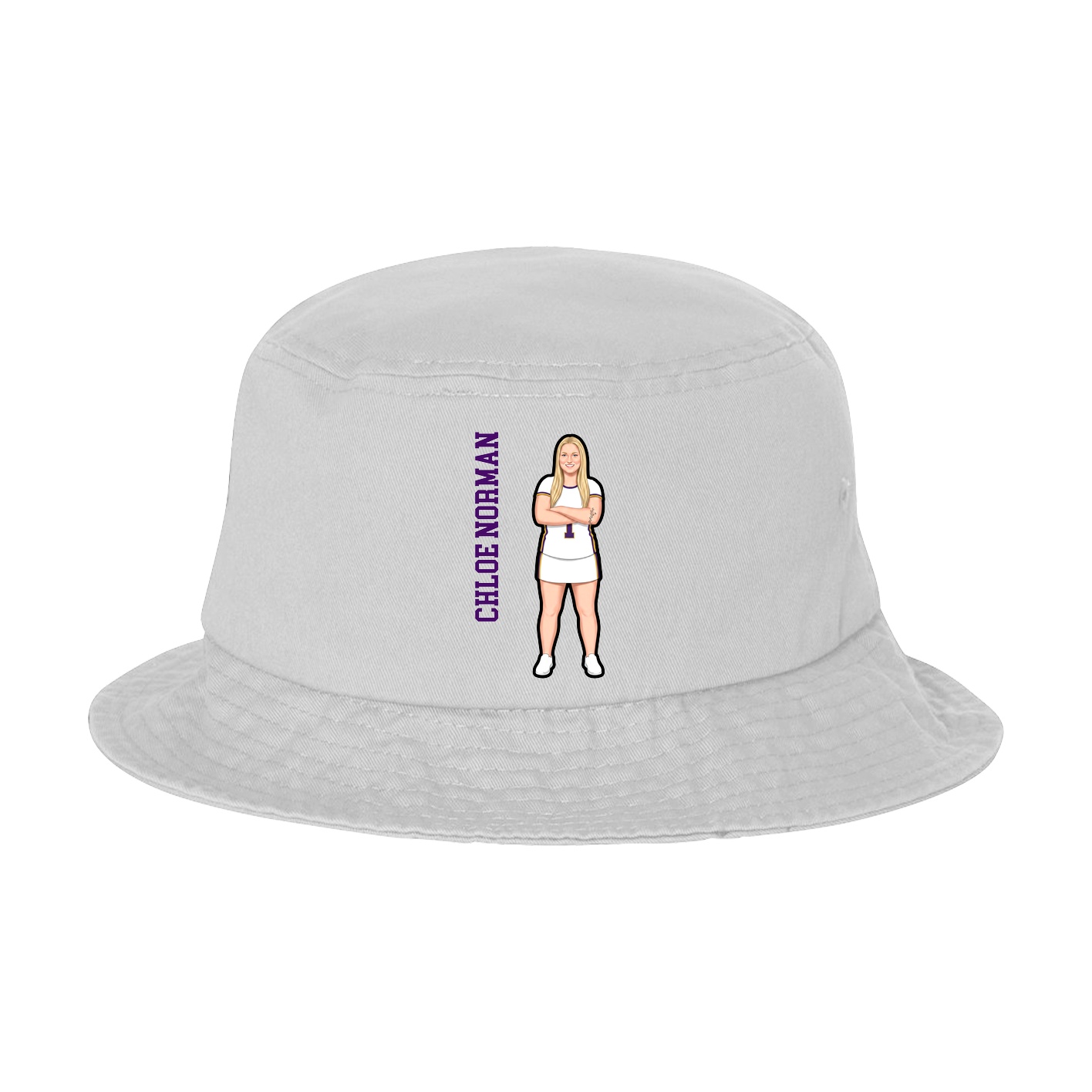 Bucket Cap — Name Vertical in White