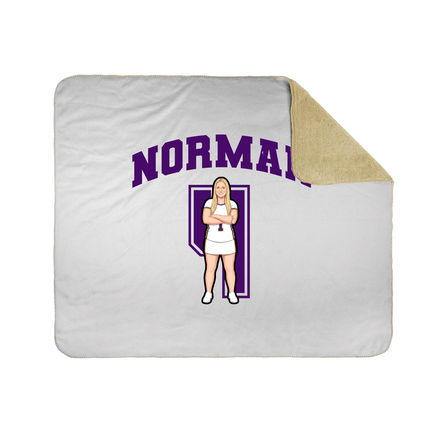 Throw Blanket — Number in White