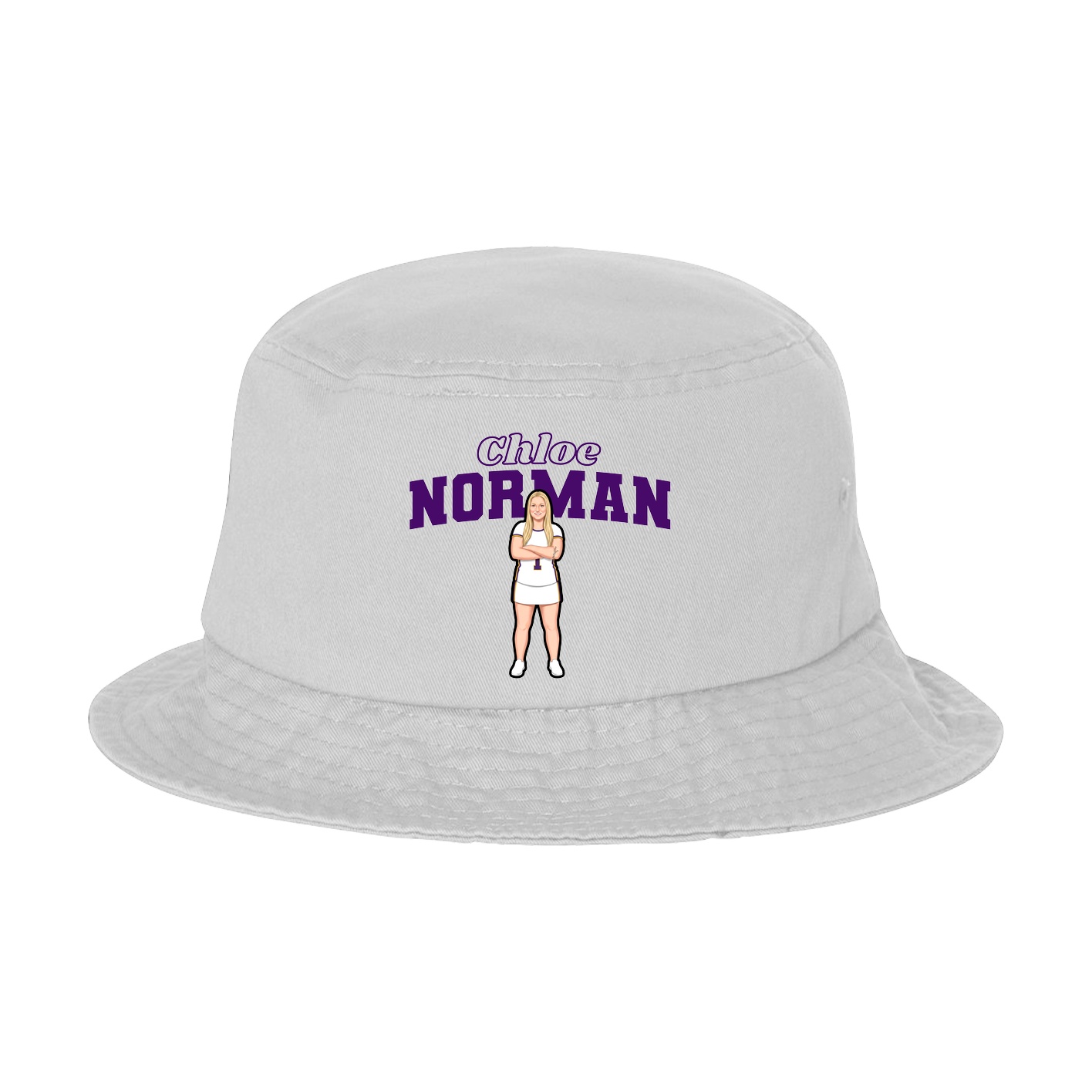 Bucket Cap — Name Arch in White
