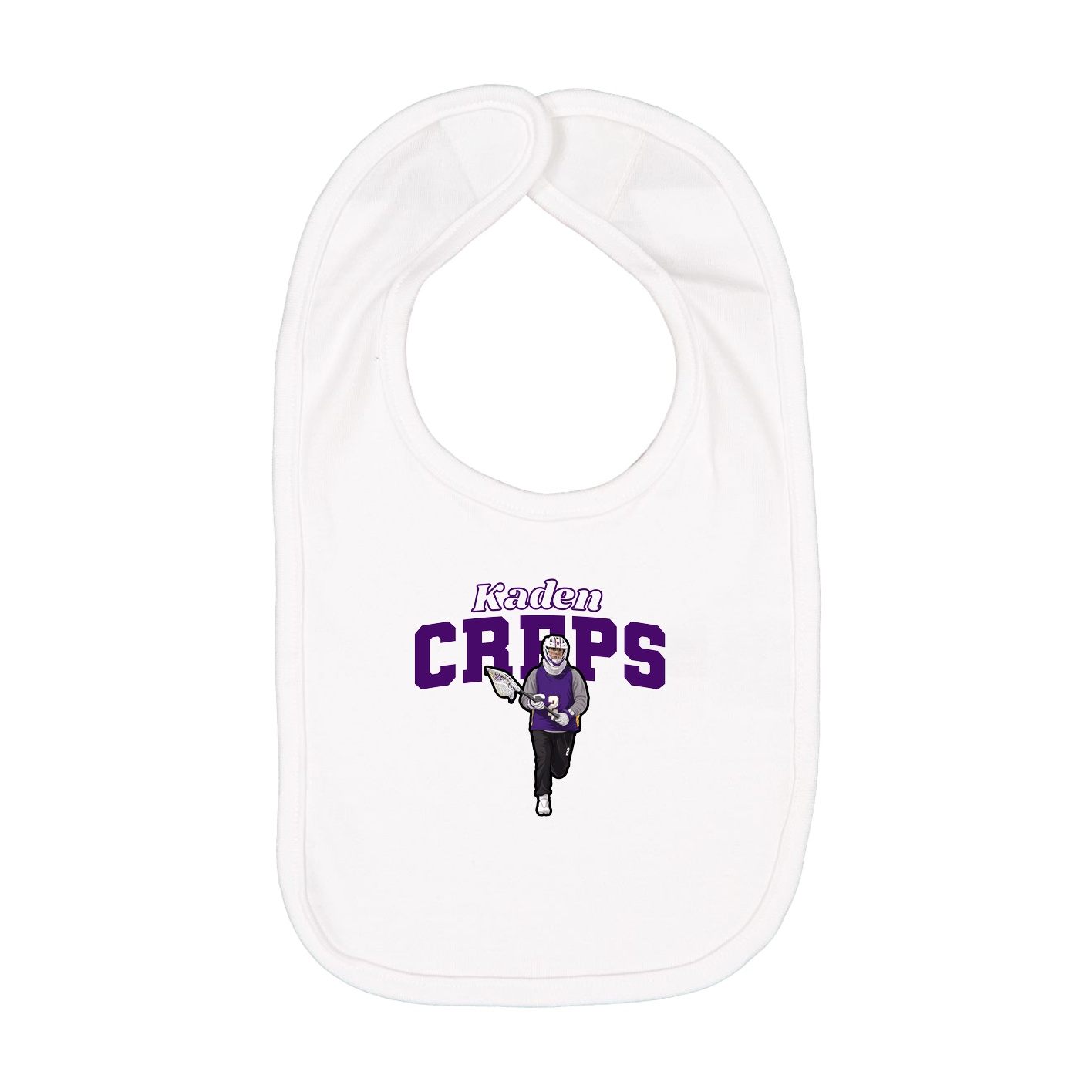 Infant Bib — Name Arch in White