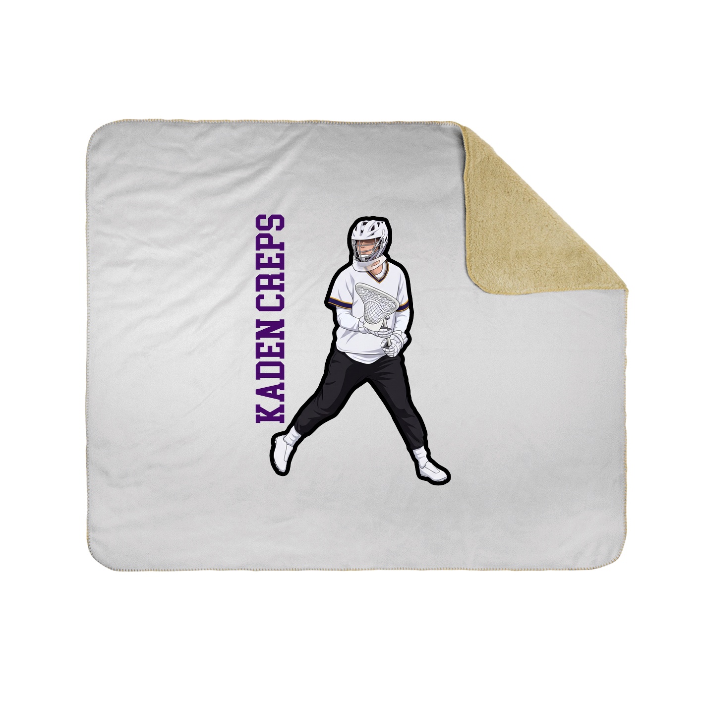 Throw Blanket — Name Vertical in White