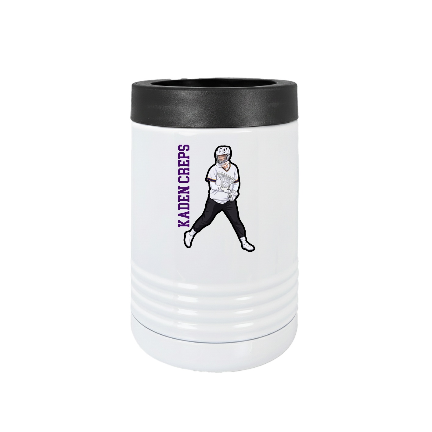 Beverage Holder — Name Vertical in White