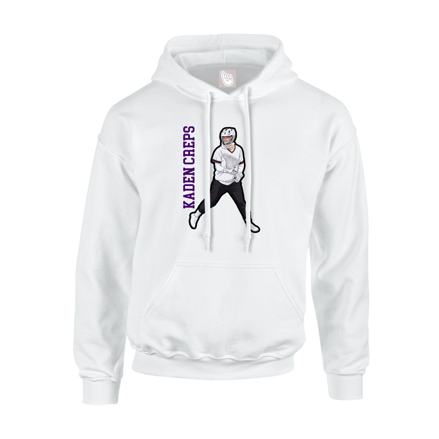 Hoodie — Name Vertical in White