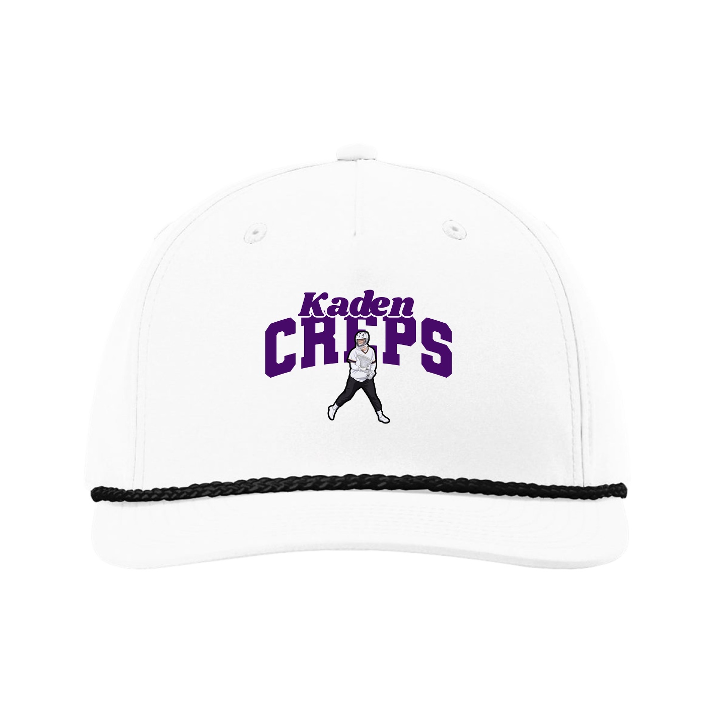 Five-Panel Classic Rope Cap — Signature Arch in White