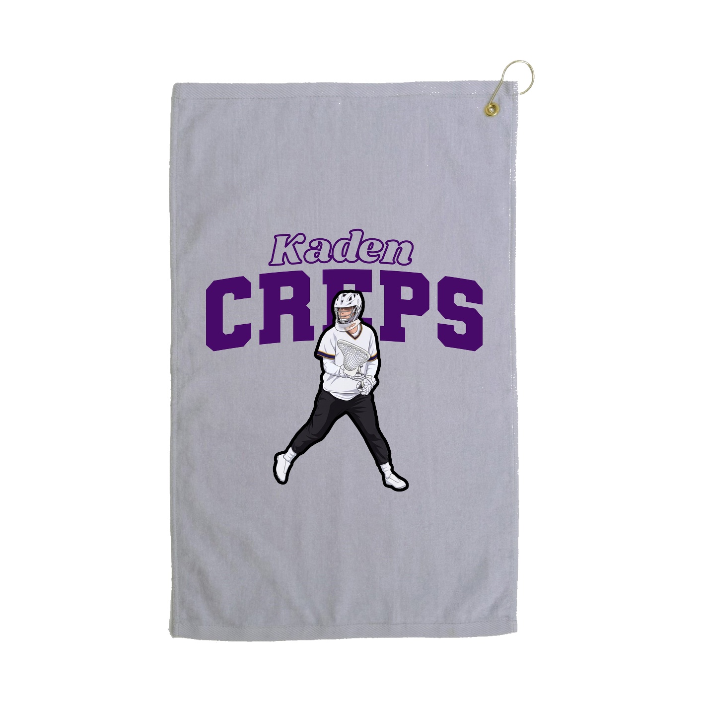 Golf Towel — Name Arch in Grey