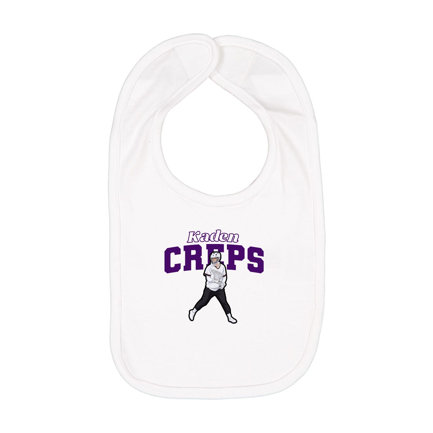 Infant Bib — Name Arch in White