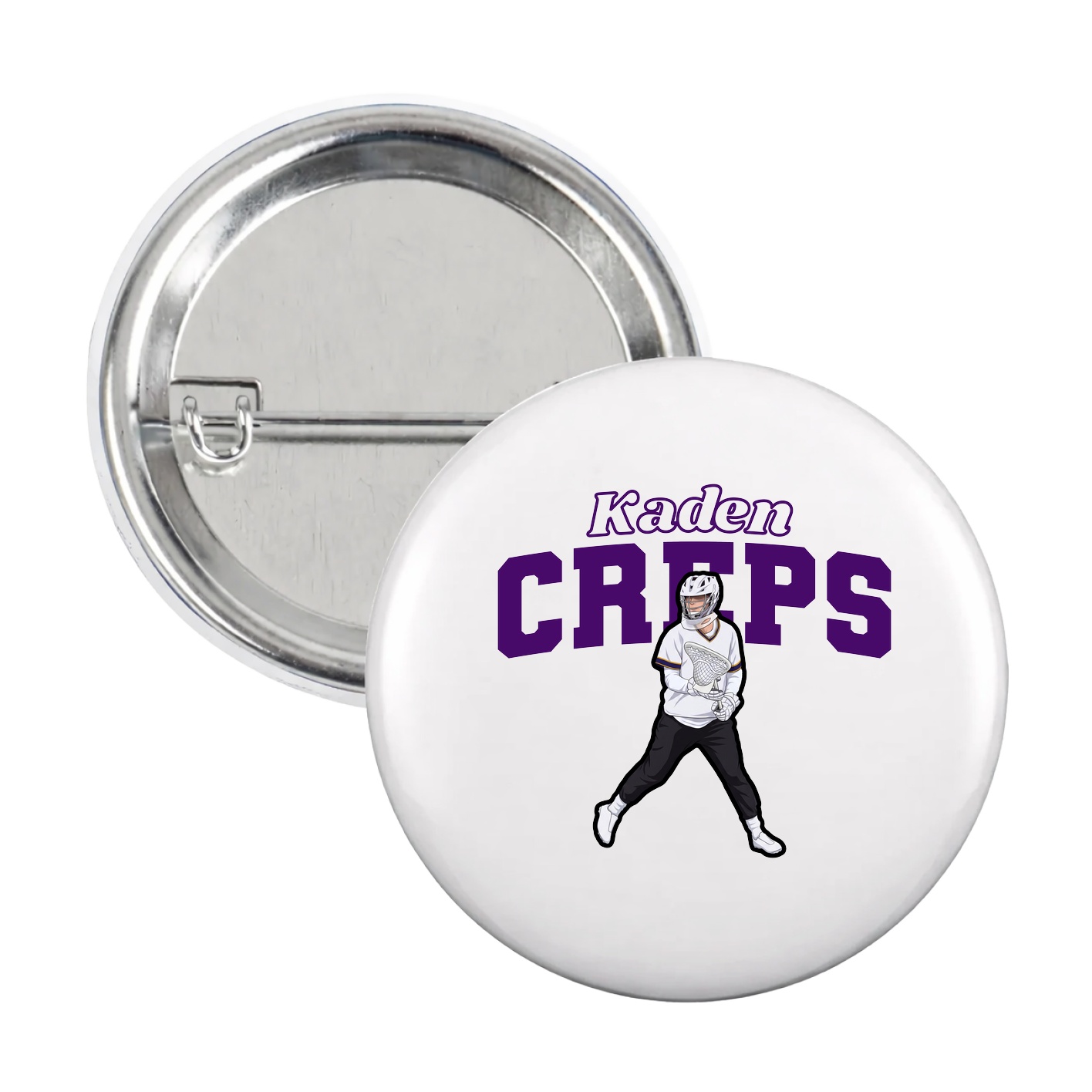 Game Day Button — Name Arch in White