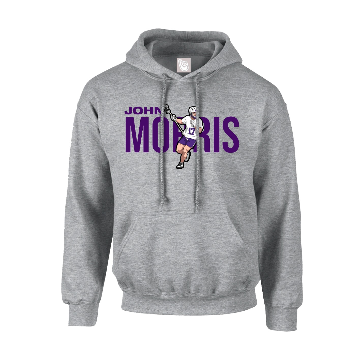 Hoodie — Player Name in Grey