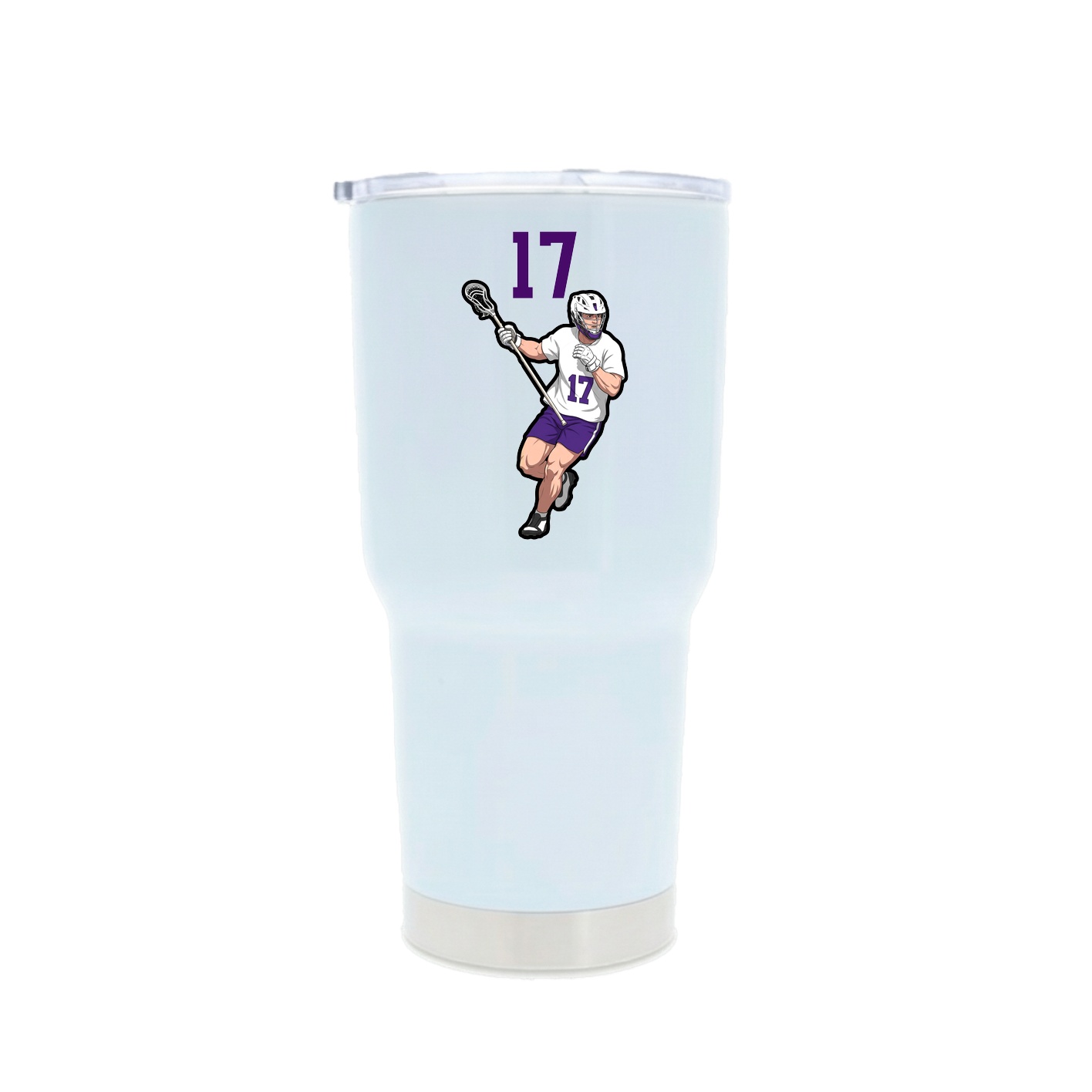 30oz Stainless Steel Tumbler — Number Top in White