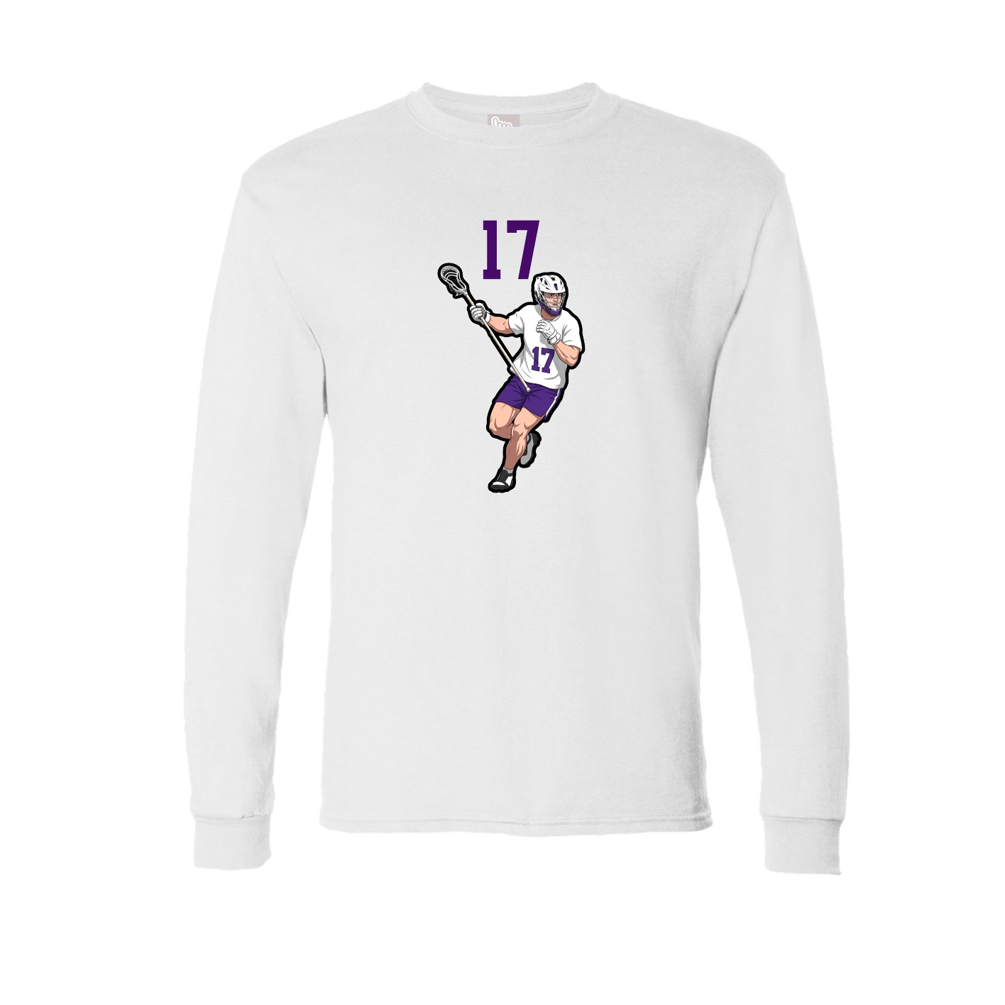 Long Sleeve Tee — Number Top in White