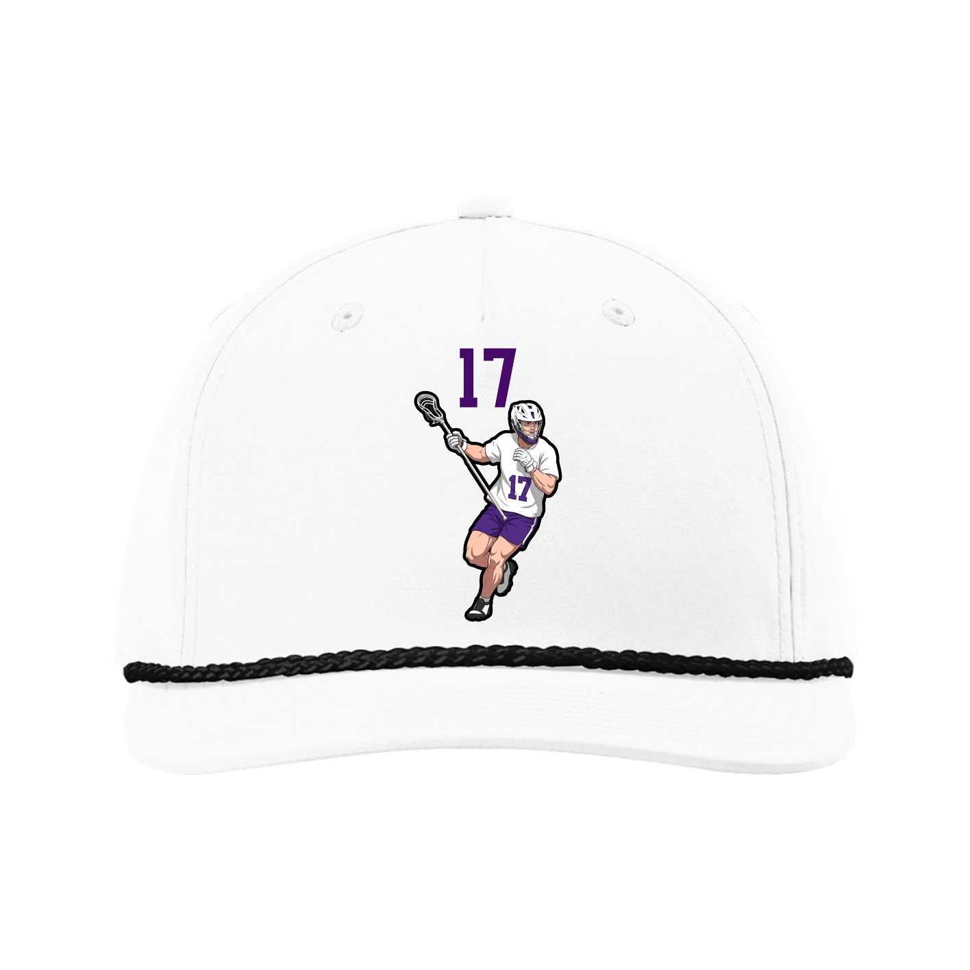 Five-Panel Classic Rope Cap — Number Top in White