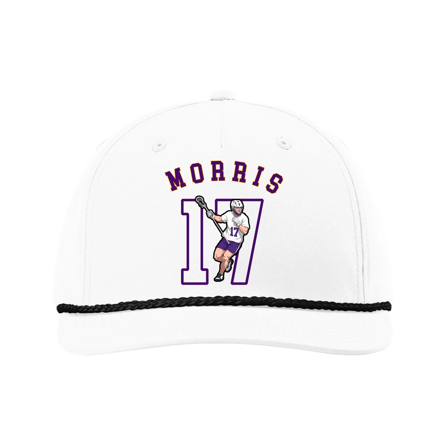 Five-Panel Classic Rope Cap — Shirsey Arch in White