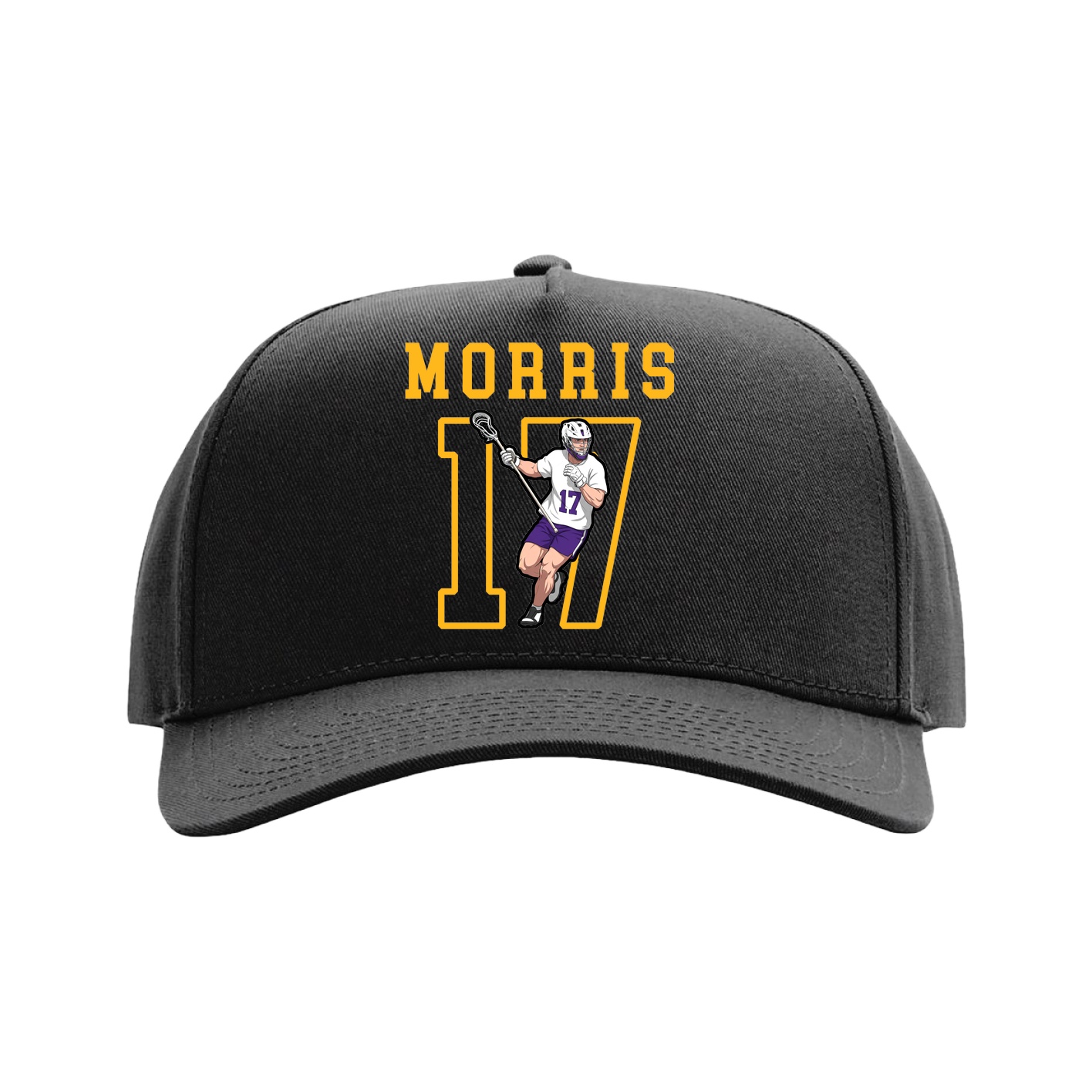 Full Fabric Five-Panel Champ Cap — Shirsey in Black