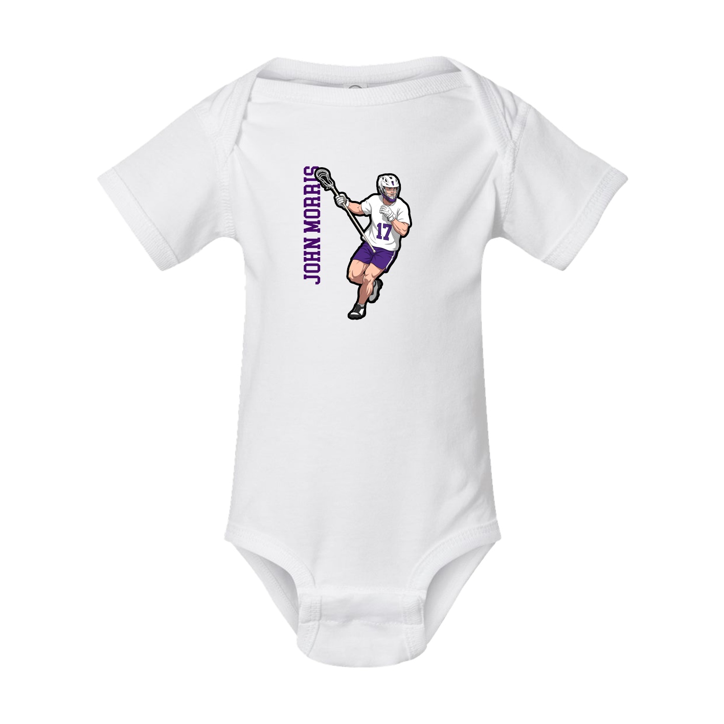 Baby Onesie — Name Vertical in White